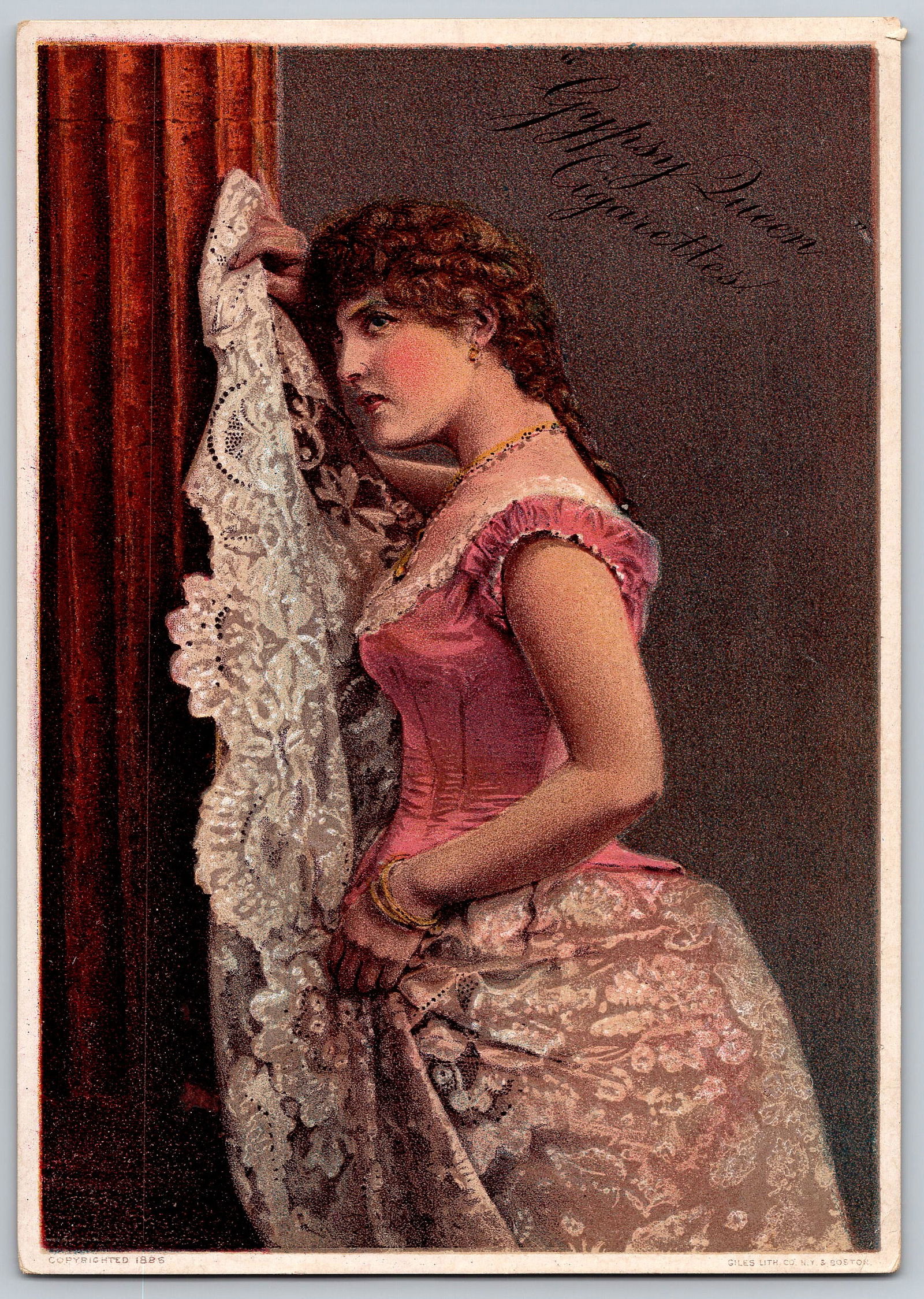 1880's Gypsy Queen Large Format Victorian Trade Card - Baseball Card (1 of 2)