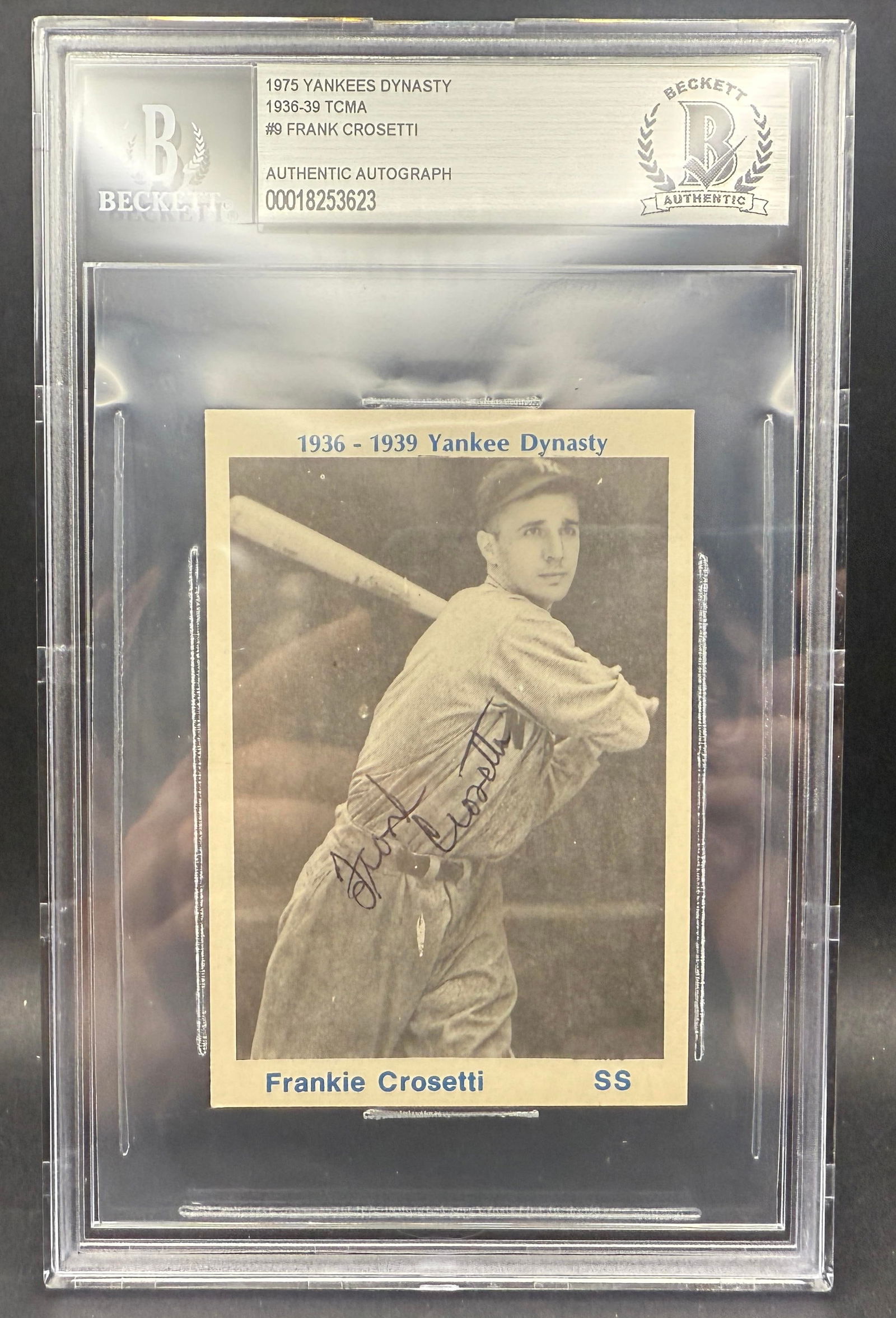 Frank Crosetti (D. 2002) Signed TCMA Baseball Card - Beckett BAS (1 of 2)
