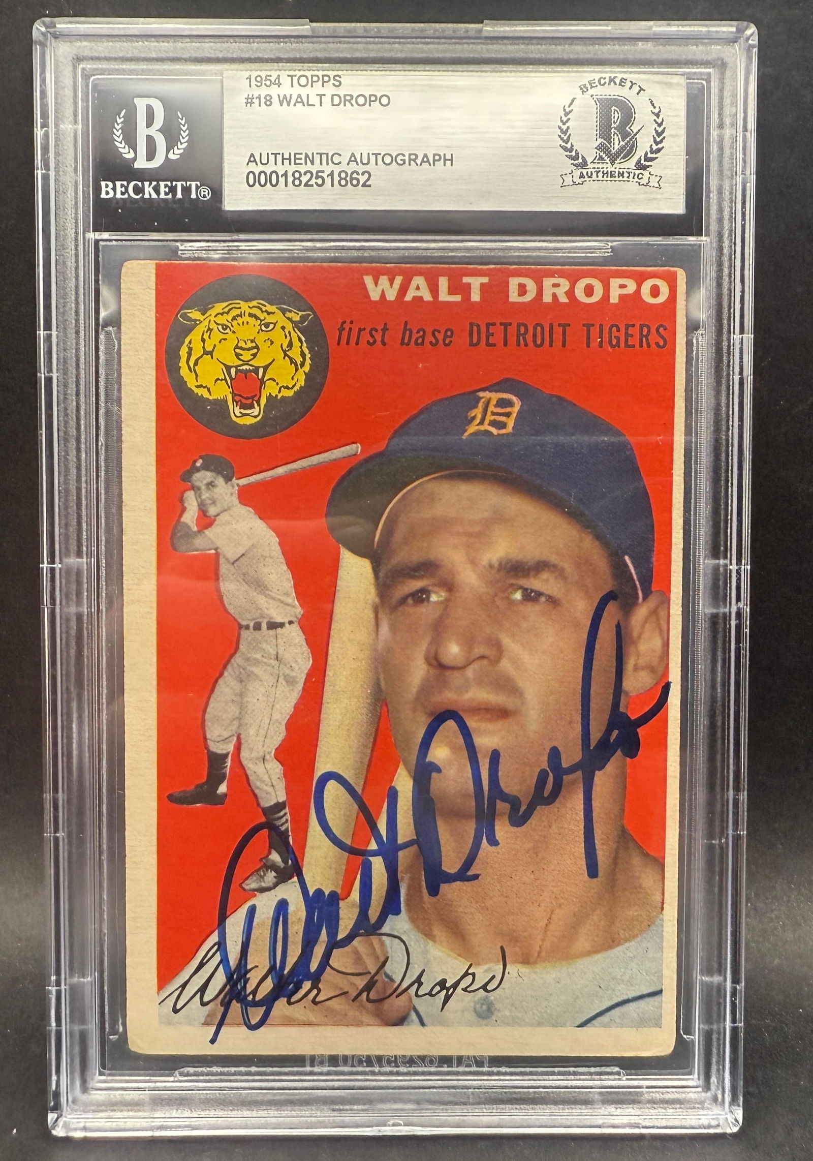 Walt Dropo (D. 2010) Signed 1954 Topps Baseball Card - Beckett BAS (1 of 2)