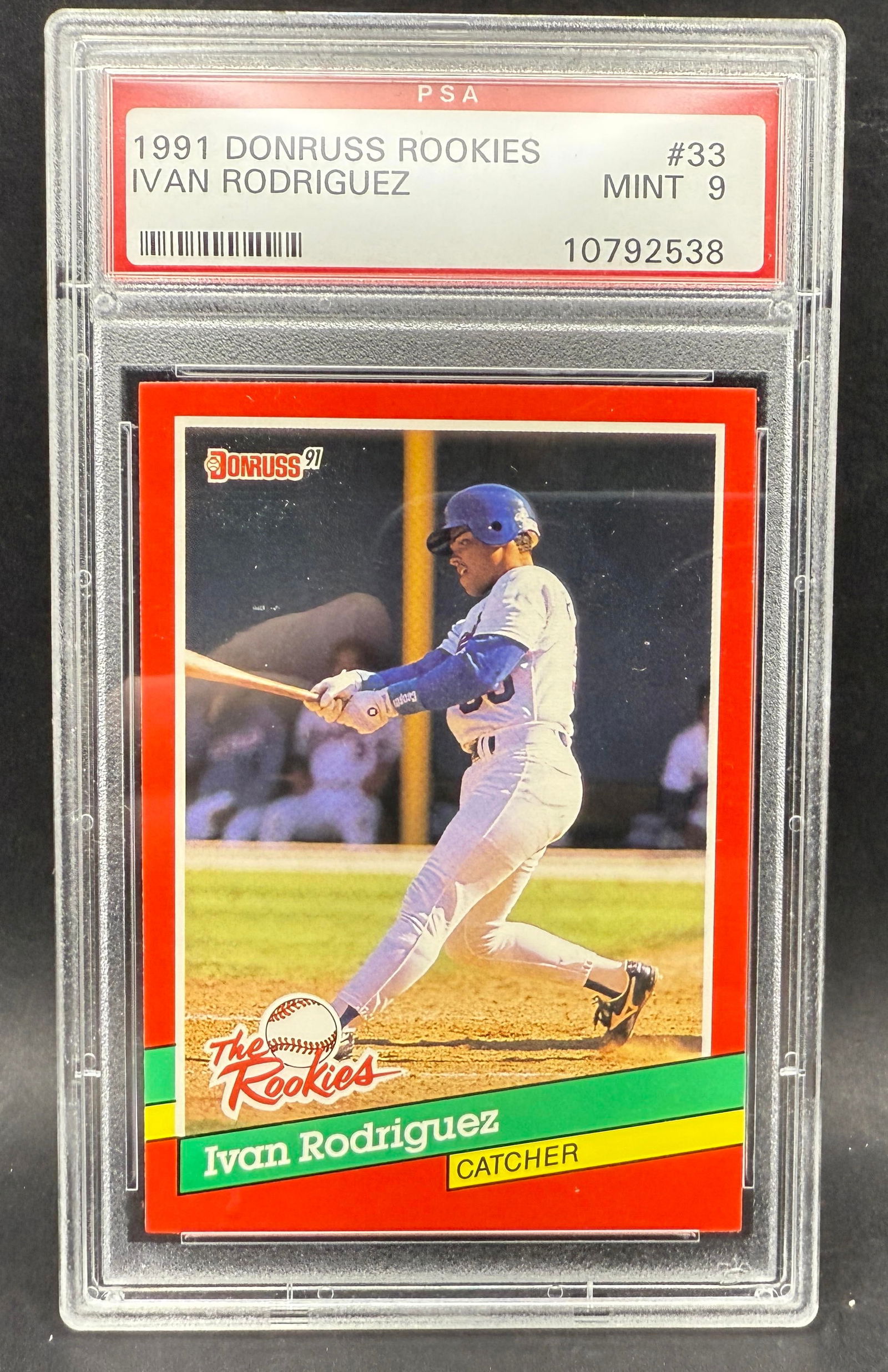 1991 Donruss Rookie Ivan Rodriguez Baseball Card PSA  Mint 9 (1 of 2)