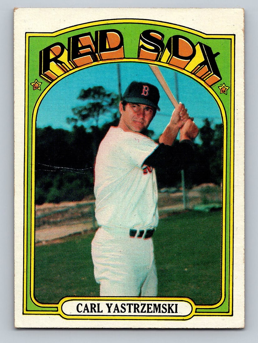 1972 Topps Carl Yastrzemski Baseball Card - EX: Ignore any shipping charges that you see before bidding.We have a low cost shipping option for trading cards. If you want first class shipping in an envelope, it is only $1.50. We can ship up to 3 sta