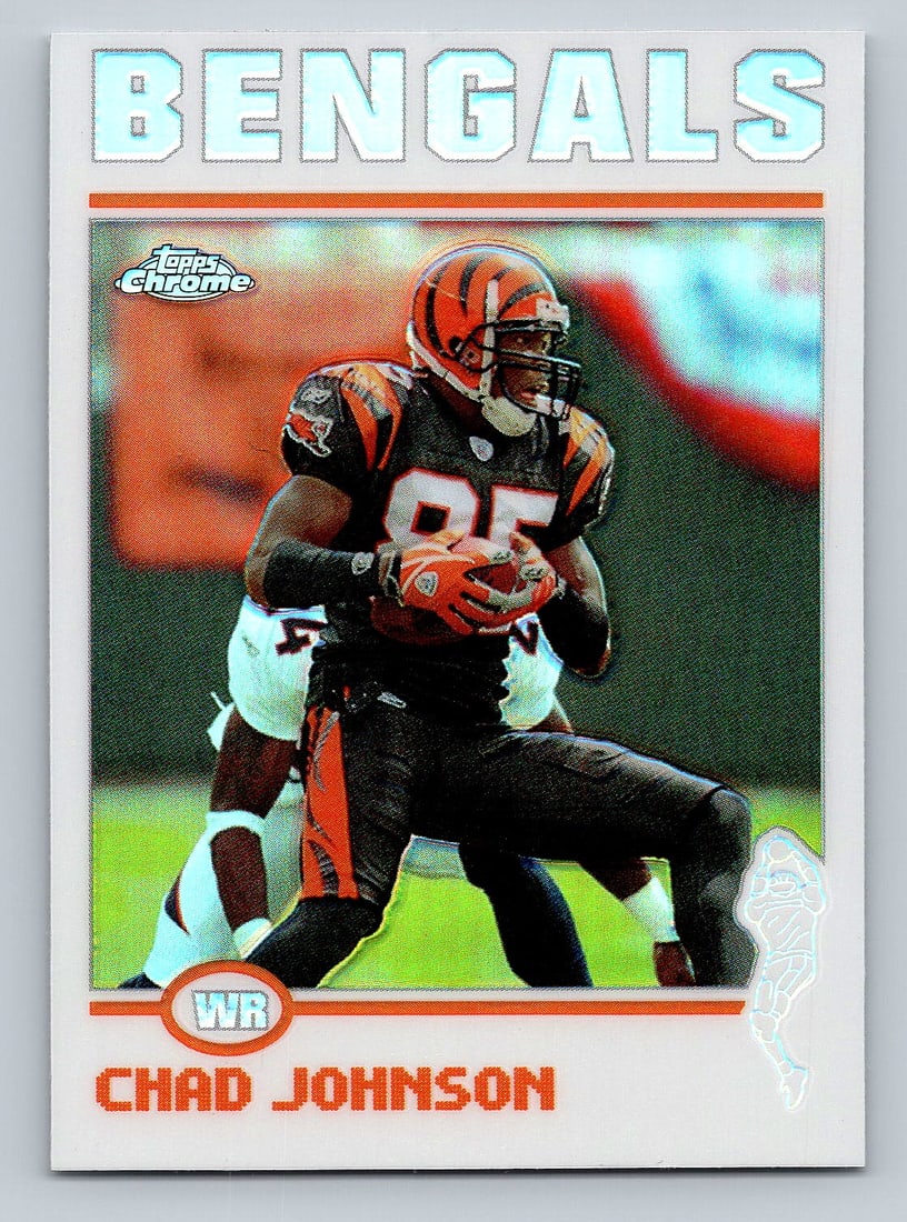 2004 Topps Chrome Chad Johnson Football Card - MINT - Refractor: Ignore any shipping charges that you see before bidding.We have a low cost shipping option for trading cards. If you want first class shipping in an envelope, it is only $1.50. We can ship up to 3 sta