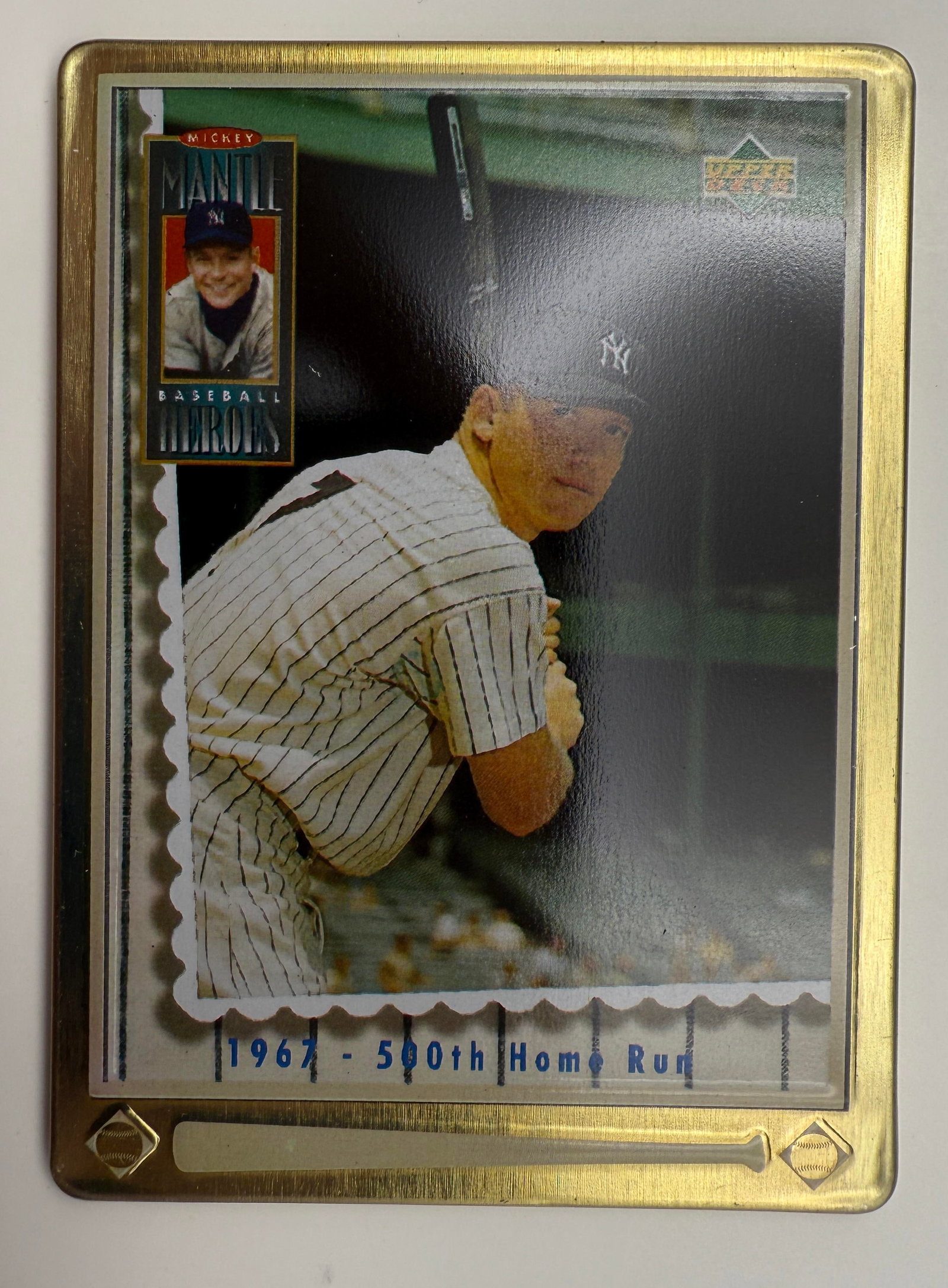 1995 Upper Deck Mickey Mantle Metal Baseball Card (1 of 2)