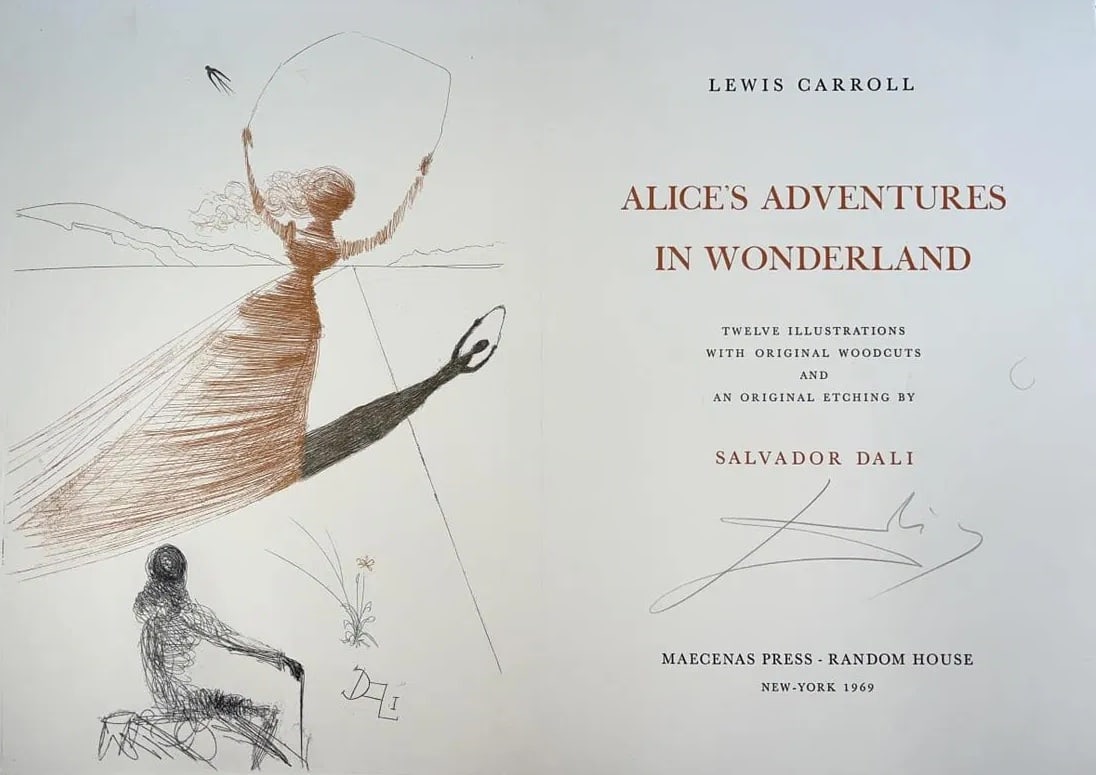 Salvador Dali Alice's Adventures in Wonderland Signed Cover (1 of 2)