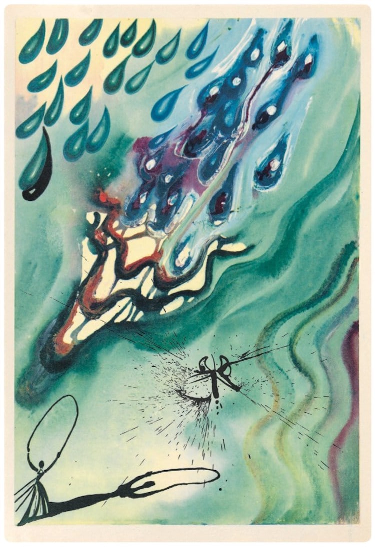 Salvador Dali - The Pool of Tears: Salvador Dali (1904-1989)Alice's Adventures in WonderlandIllustrated Edition; Signed by Dali Published by Maecenas Press; Random House, New York, 1969This is an original single illustration only.Illus