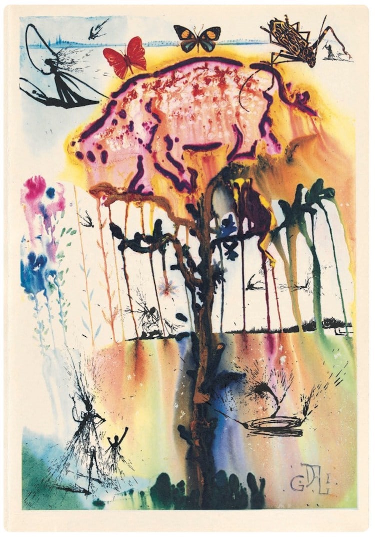 Salvador Dali - Pig and Pepper: Salvador Dali (1904-1989)Alice's Adventures in WonderlandIllustrated Edition; Signed by Dali Published by Maecenas Press; Random House, New York, 1969This is an original single illustration only.Captu