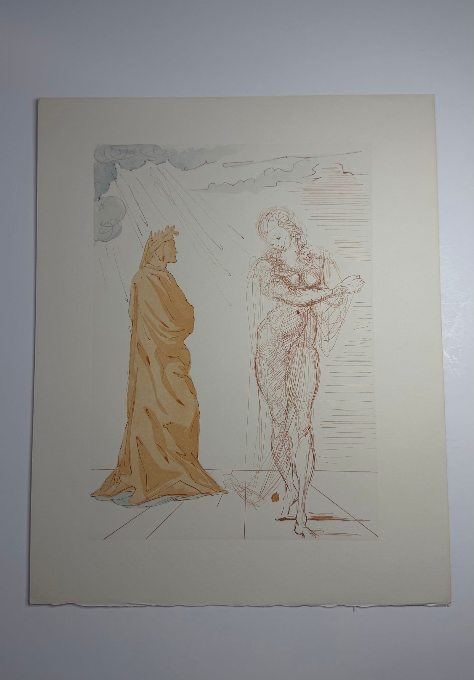 Salvador Dali's Divine Comedy - Inferno 2: Lithograph of Water colour on wood engraving on Rives vellum paper (100% cotton)