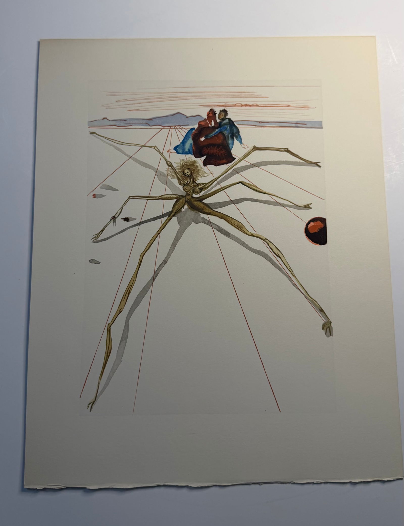 Salvador Dali's Divine Comedy - Purgatory 17: Lithograph of Water colour on wood engraving on Rives vellum paper (100% cotton)