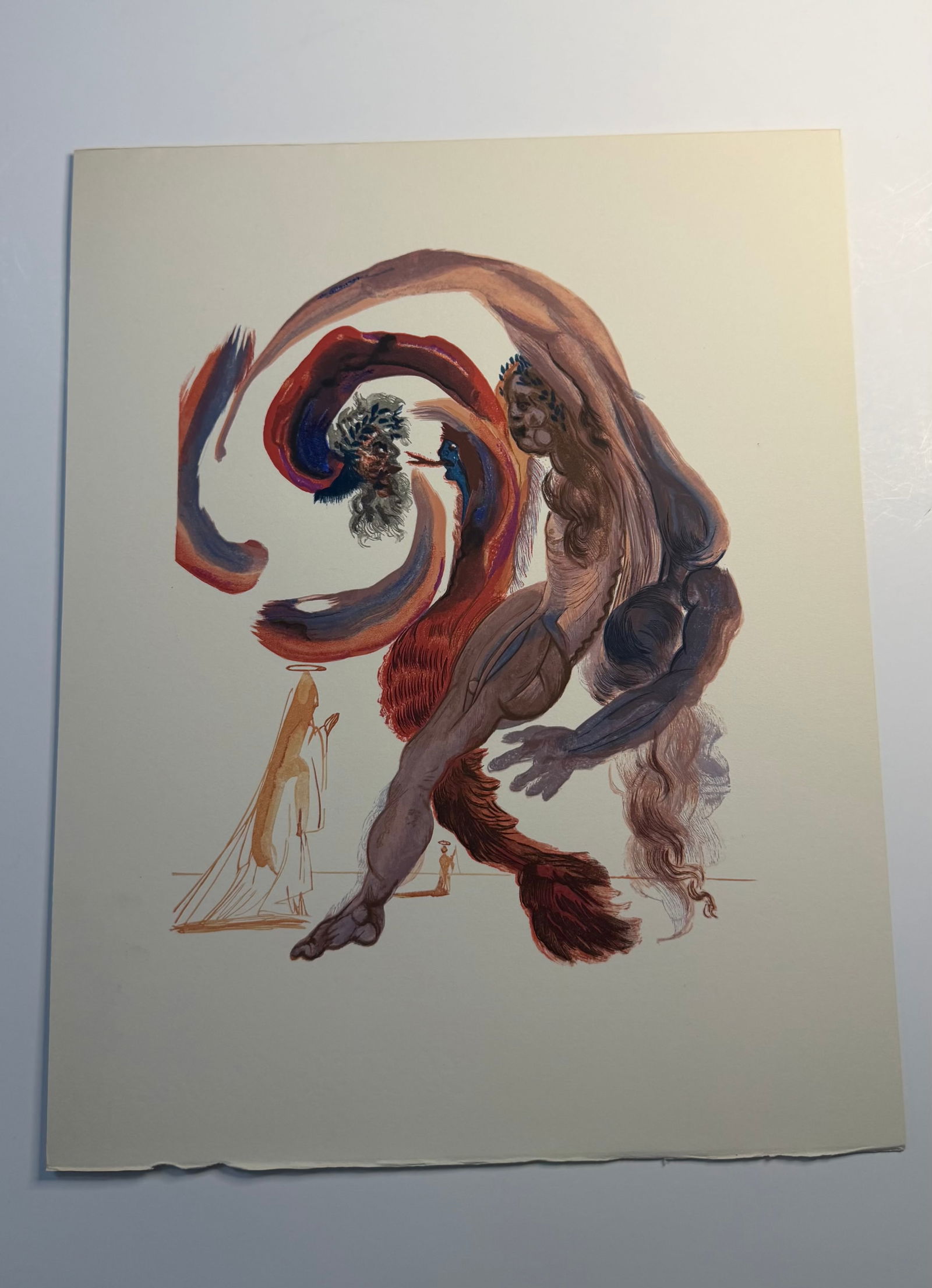 Salvador Dali's Divine Comedy - Purgatory 18: Lithograph of Water colour on wood engraving on Rives vellum paper (100% cotton)