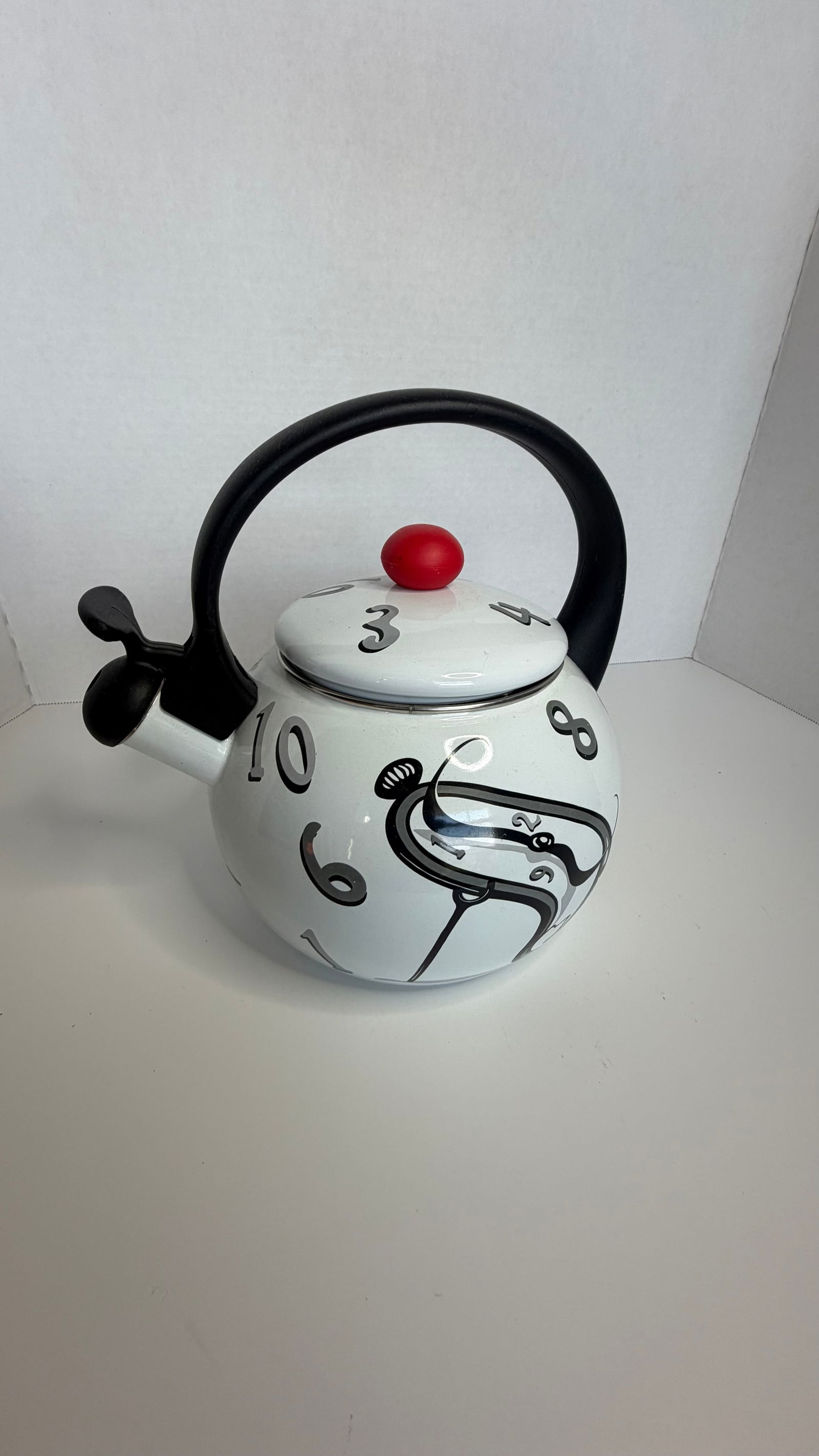 Postmodern Whistling Kettle with Surrealist Clock Motif - Salvador Dali (1 of 2)