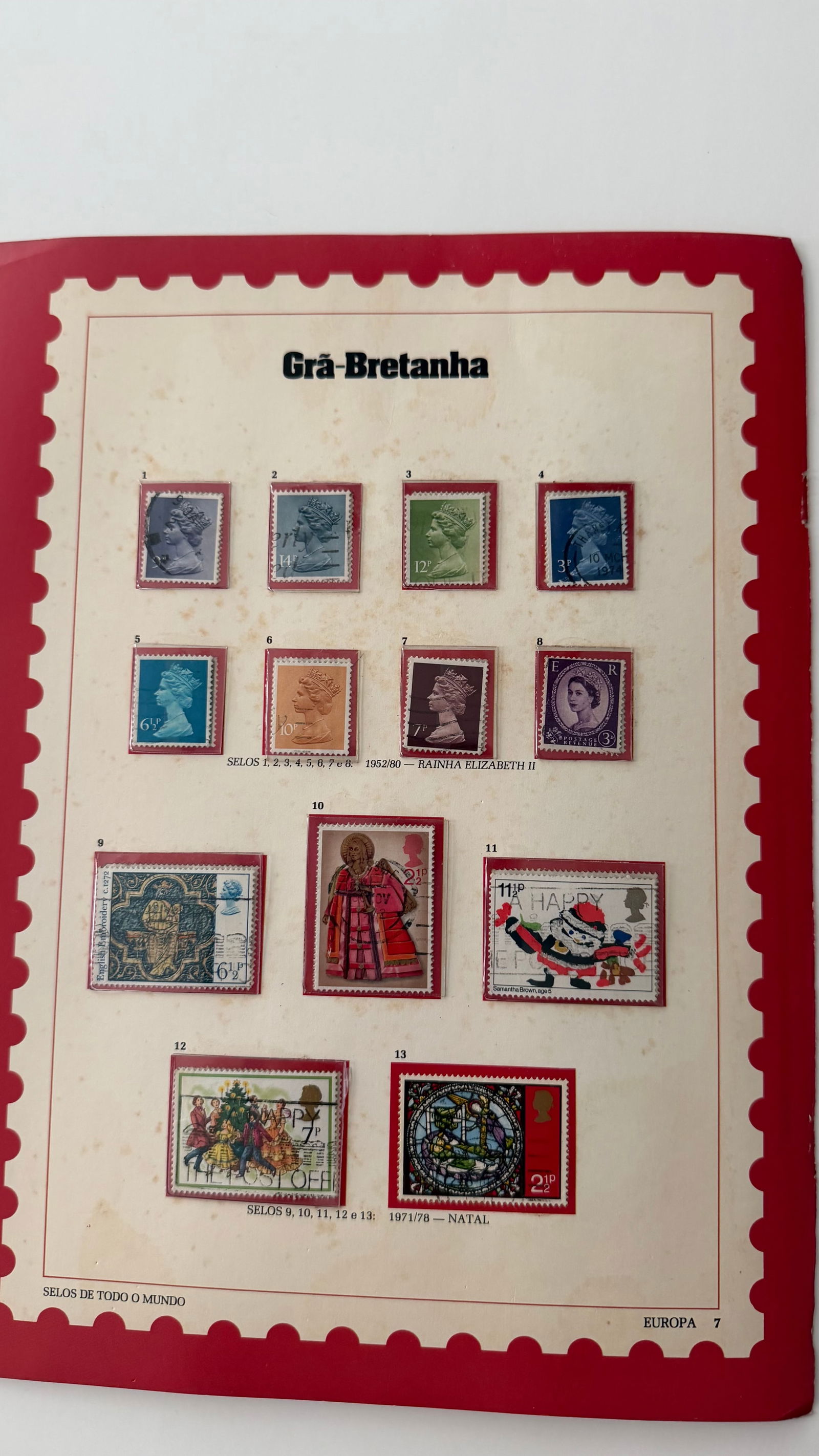 Vintage Great Britain Stamp Collection; 13 Stamps Featuring Royal Portraits, Traditions & others (1 of 1)