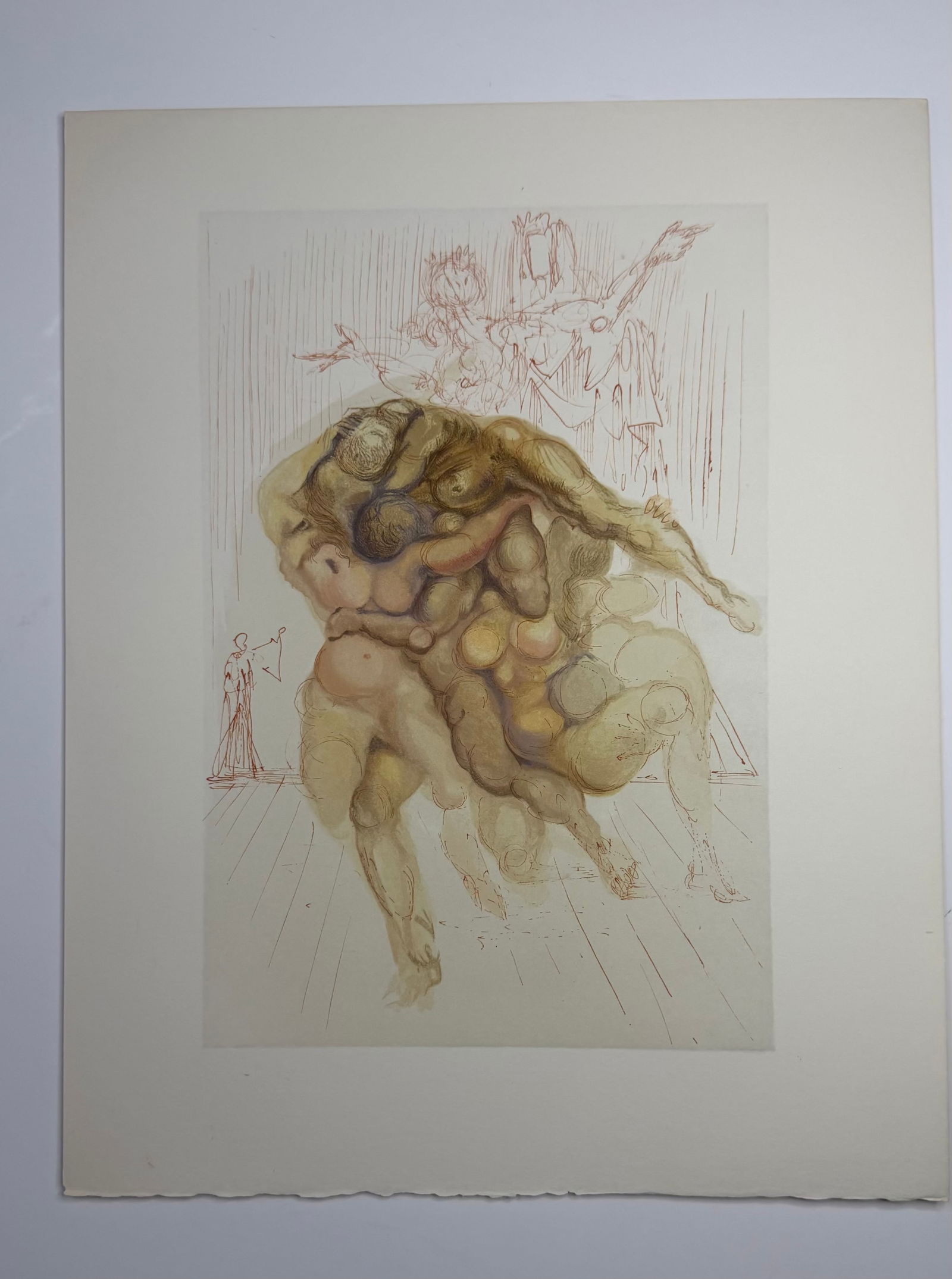 Salvador Dali's Divine Comedy - Inferno 8: Lithograph of Water colour on wood engraving on Rives vellum paper (100% cotton)