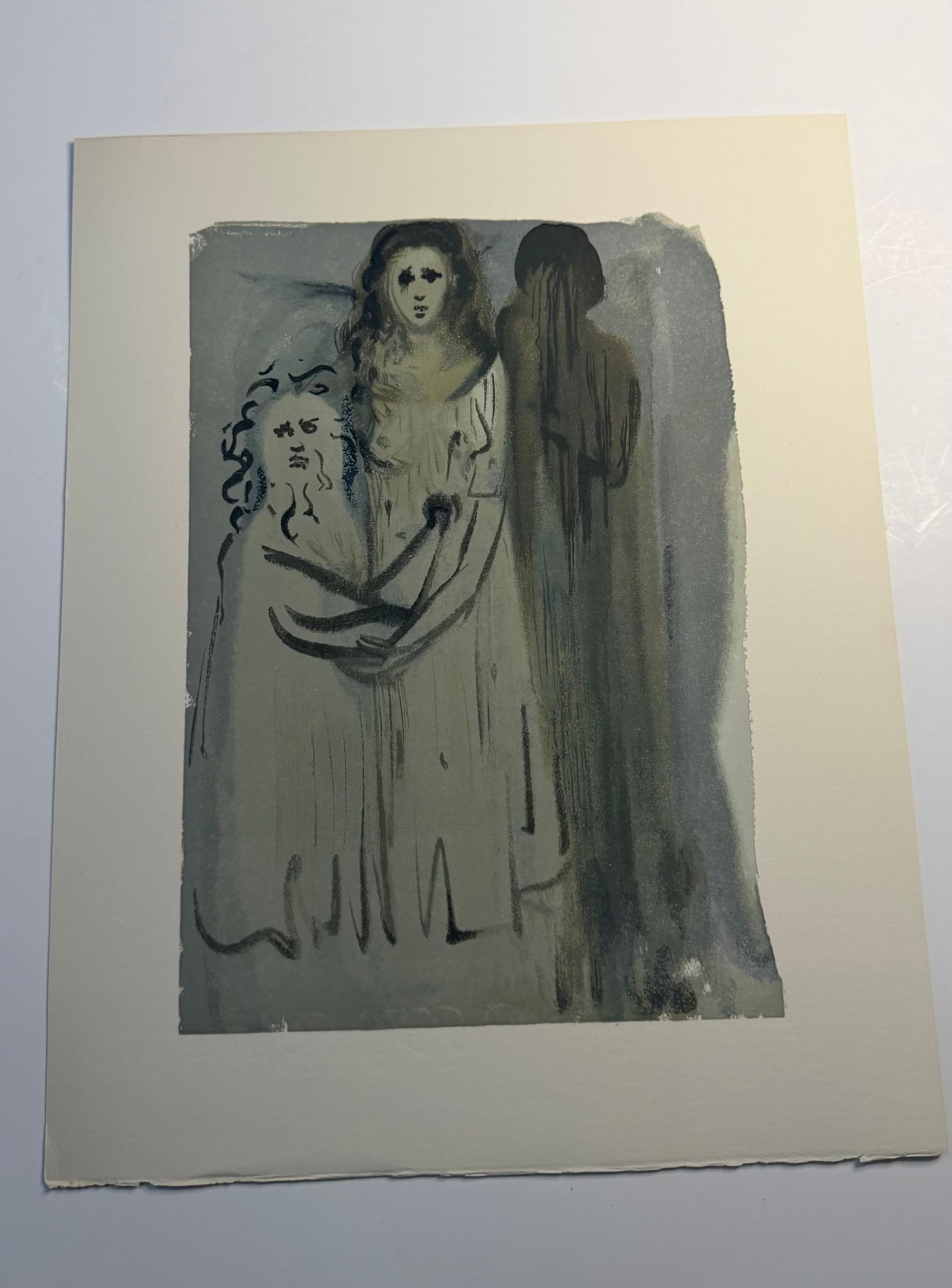 Salvador Dali's Divine Comedy - Purgatory 16: Lithograph of Water colour on wood engraving on Rives vellum paper (100% cotton)