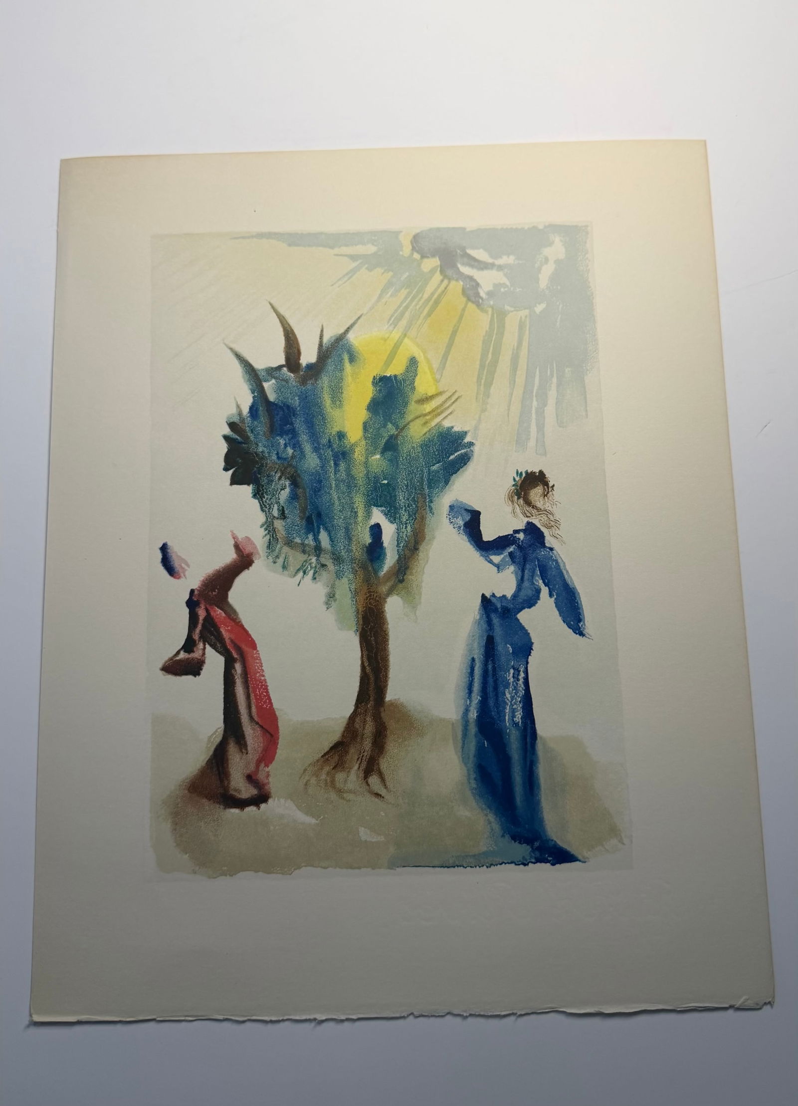 Salvador Dali's Divine Comedy - Purgatory 24: Lithograph of Water colour on wood engraving on Rives vellum paper (100% cotton)