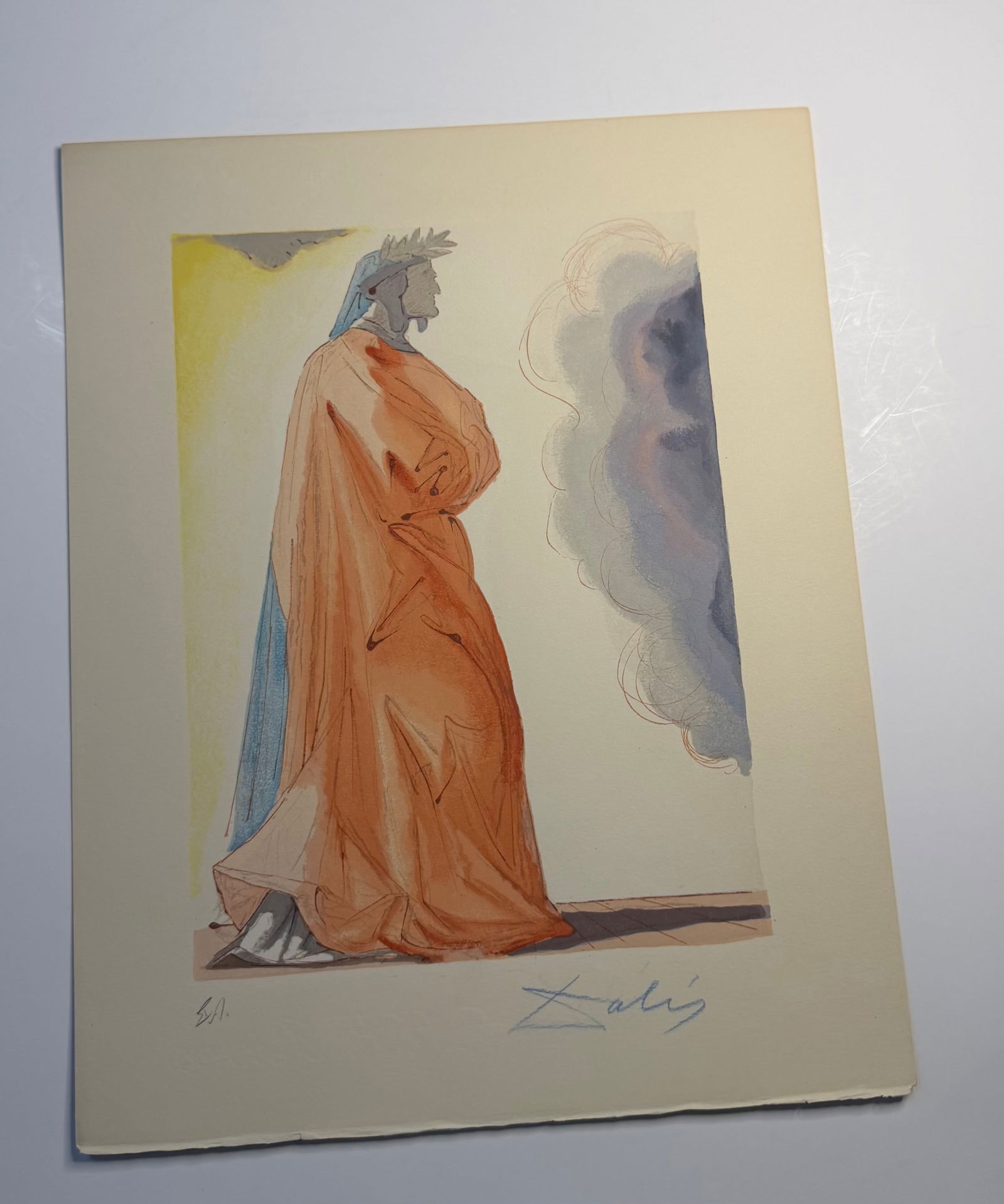 Salvador Dali's Divine Comedy - Paradised 1 SIGNED: Signed Original wood engraving on Vellum (100% cotton), made by Salvador DaliOne of a hundred (1/100) Lithograph of Water colour on wood engraving on Rives vellum paper (100% cotton) illustrating The