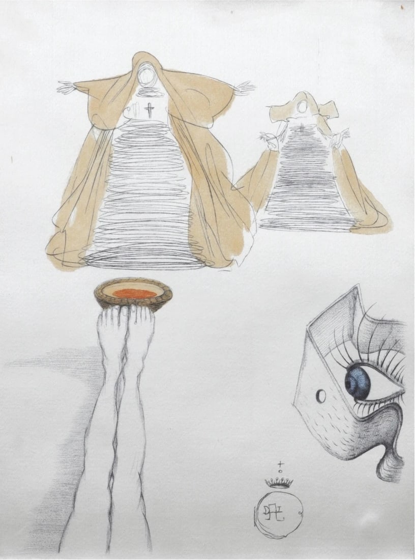 Salvador Dali - Casanova 7: This explores themes of perception and restricted vision. The eye symbolizes awareness and the psyche, while the peephole suggests a limited perspective or the idea of being watched. The painting refl