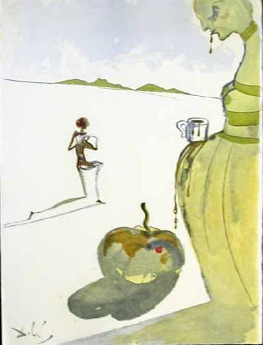 Salvador Dali - Casanova 12: It is a surrealist painting by Salvador Dali that typically features an unusual or dreamlike depiction of a chocolate cup, combining ordinary objects with surreal elements. Dali often used everyday it