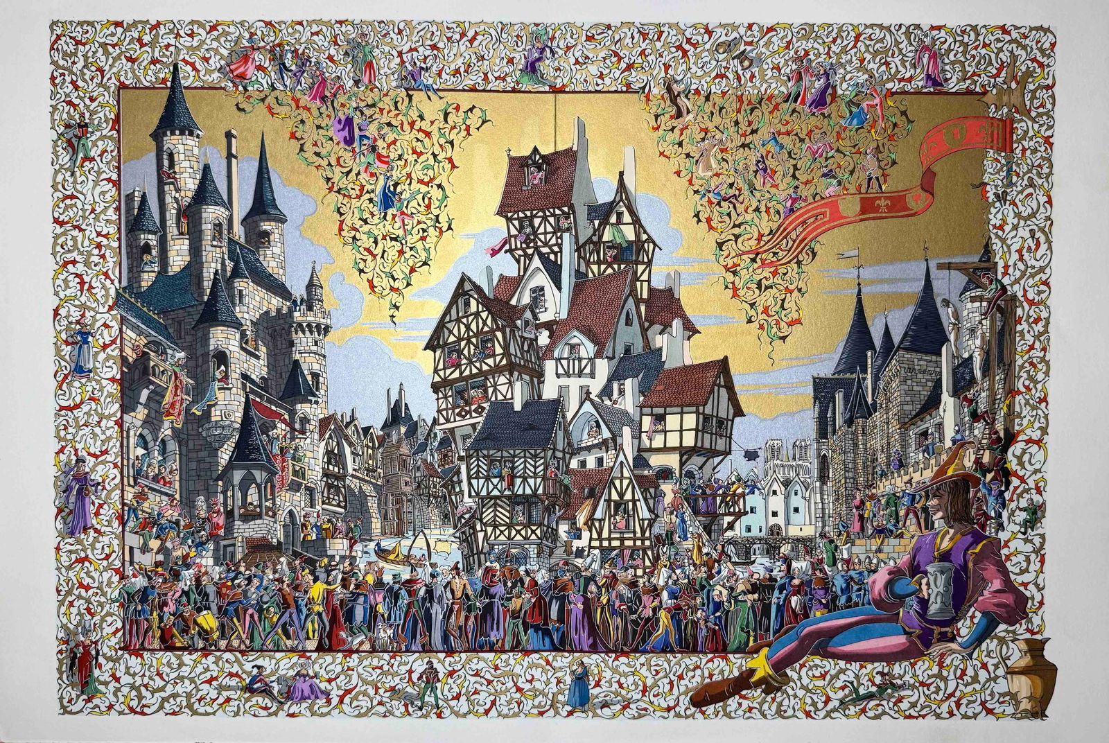 Ansaldi's Les Ballades: "Les Ballades de Maistre Francois Villon" Luxurious Limited Edition - OriginalDimensions: Approx. 16 x 12 inches (portfolio)Language: FrenchCondition: Excellent - AS IS, with original red marbled pres