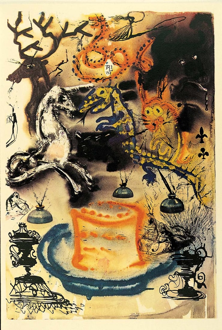 Salvador Dali - Who Stole the Tarts?: Salvador Dali (1904;1989)Alice's Adventures in WonderlandIllustrated Edition; Signed by Dali Published by Maecenas Press; Random House, New York, 1969This is an original single illustration
