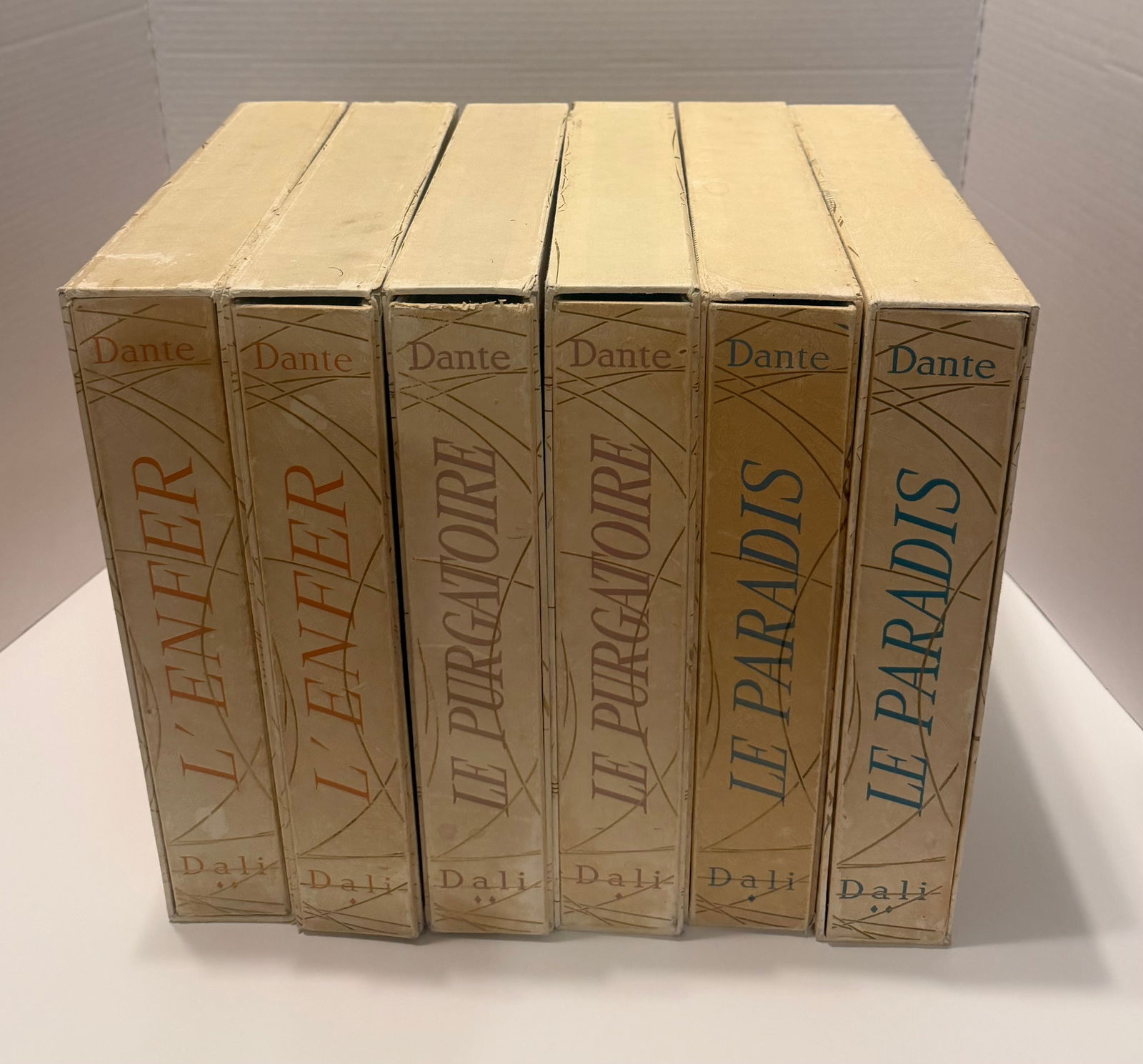 The Divine Comedy - Salvador Dali: La Divine Comedie. L'Enfer. Le Purgatoire. Le Paradis. Paris: Editions d'Art les Heures Claires, [1959-1963].From the edition issued on lin pur Chiffon de Rives.Six volumes in wrappers, all retaining