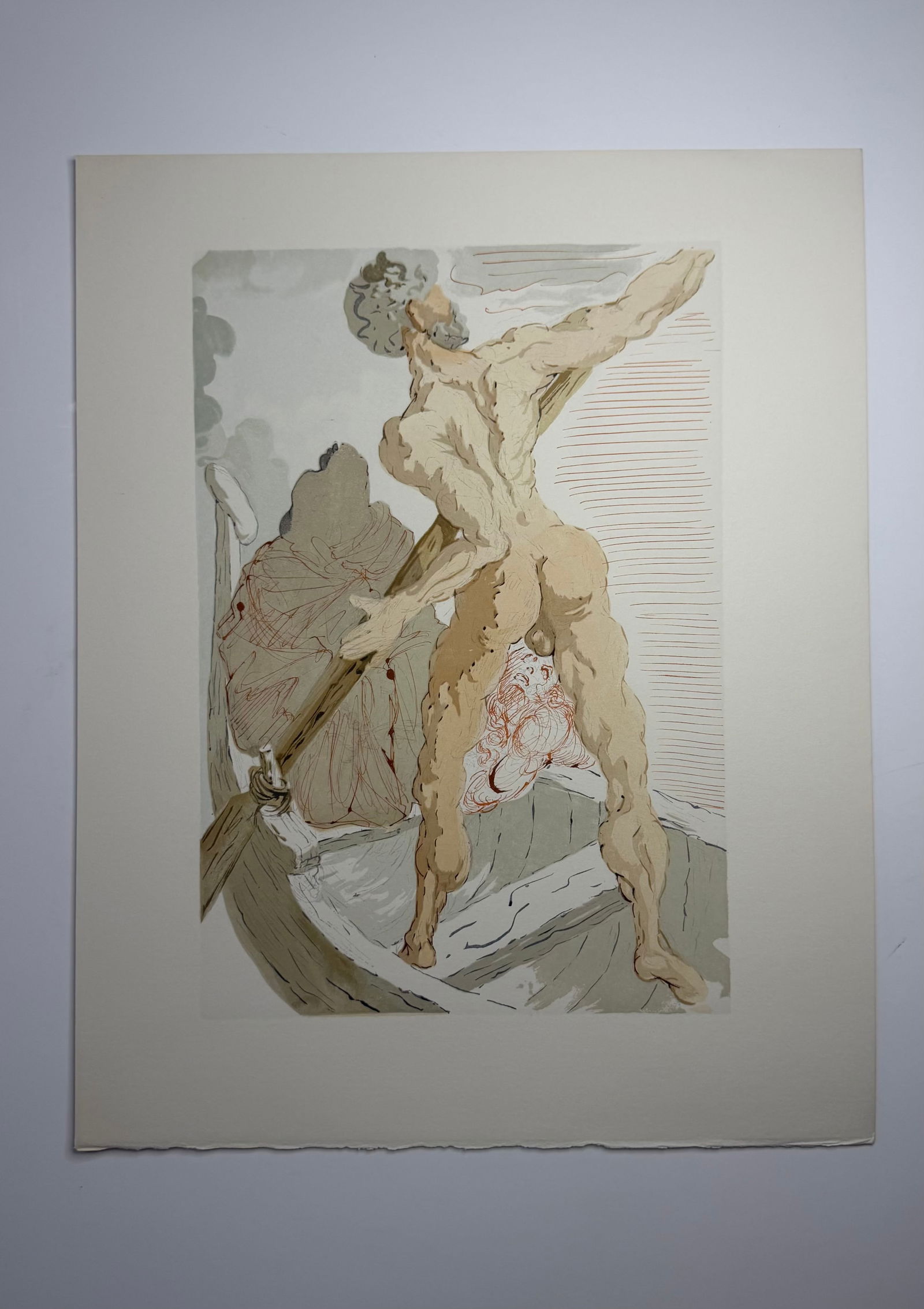 Salvador Dali's Divine Comedy - Inferno 3: Lithograph of Water colour on wood engraving on Rives vellum paper (100% cotton)