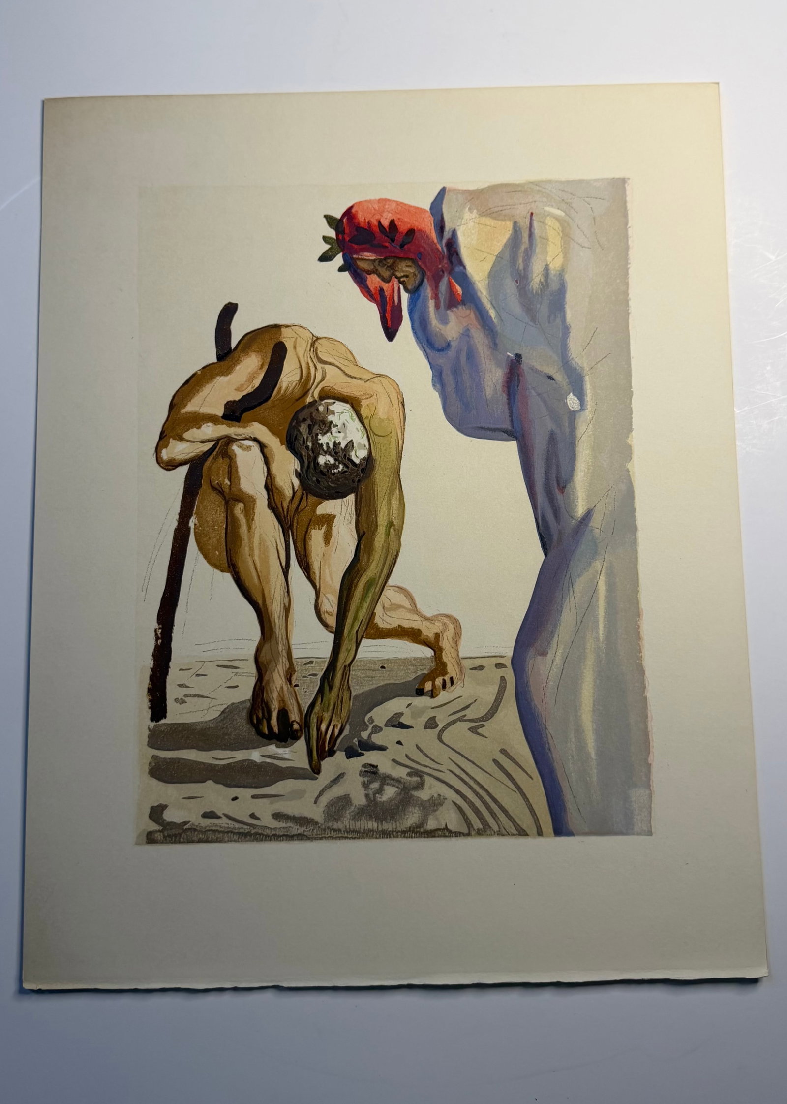 Salvador Dali's Divine Comedy - Purgatory 7: Lithograph of Water colour on wood engraving on Rives vellum paper (100% cotton)