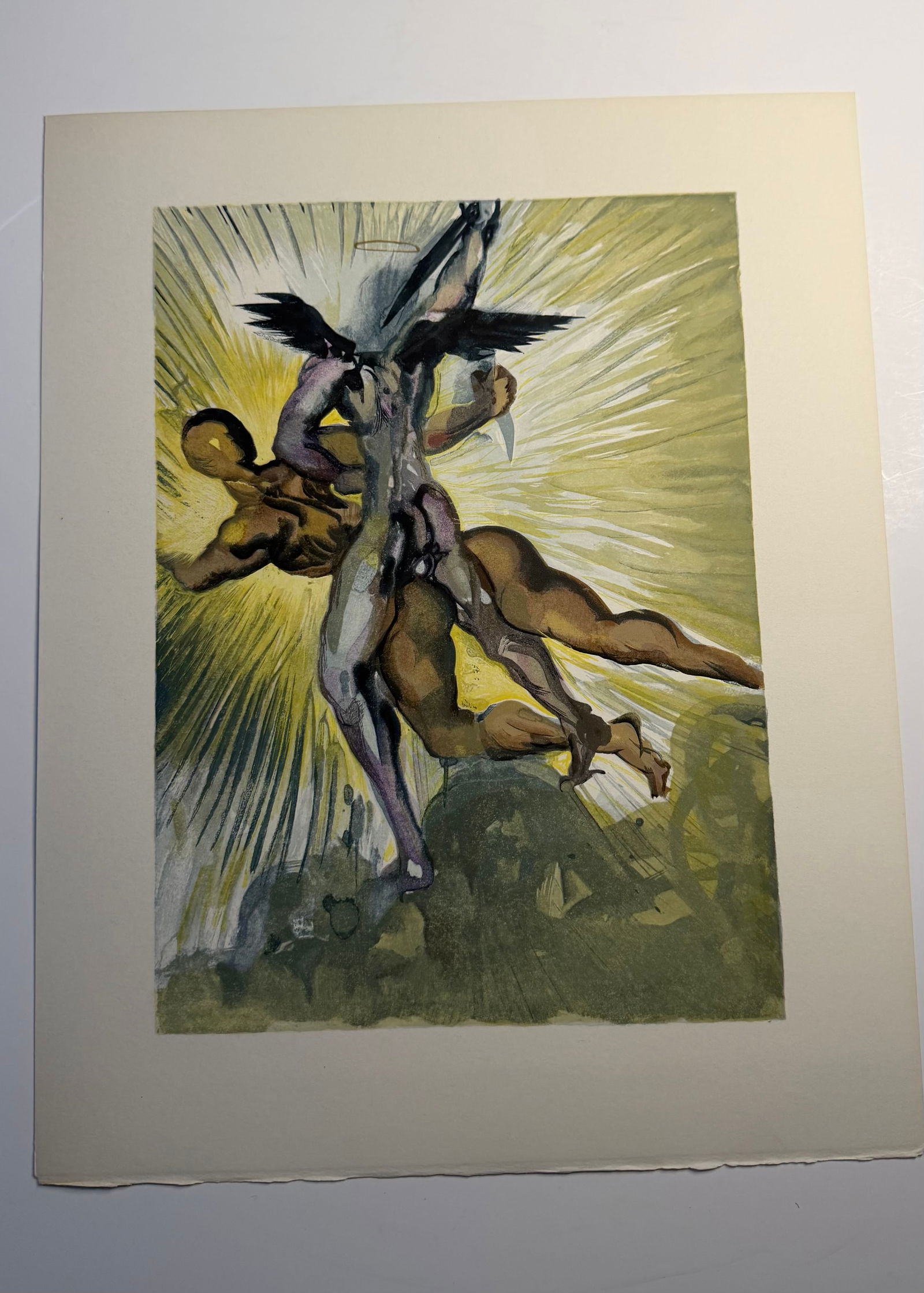 Salvador Dali's Divine Comedy - Purgatory 8: Lithograph of Water colour on wood engraving on Rives vellum paper (100% cotton)