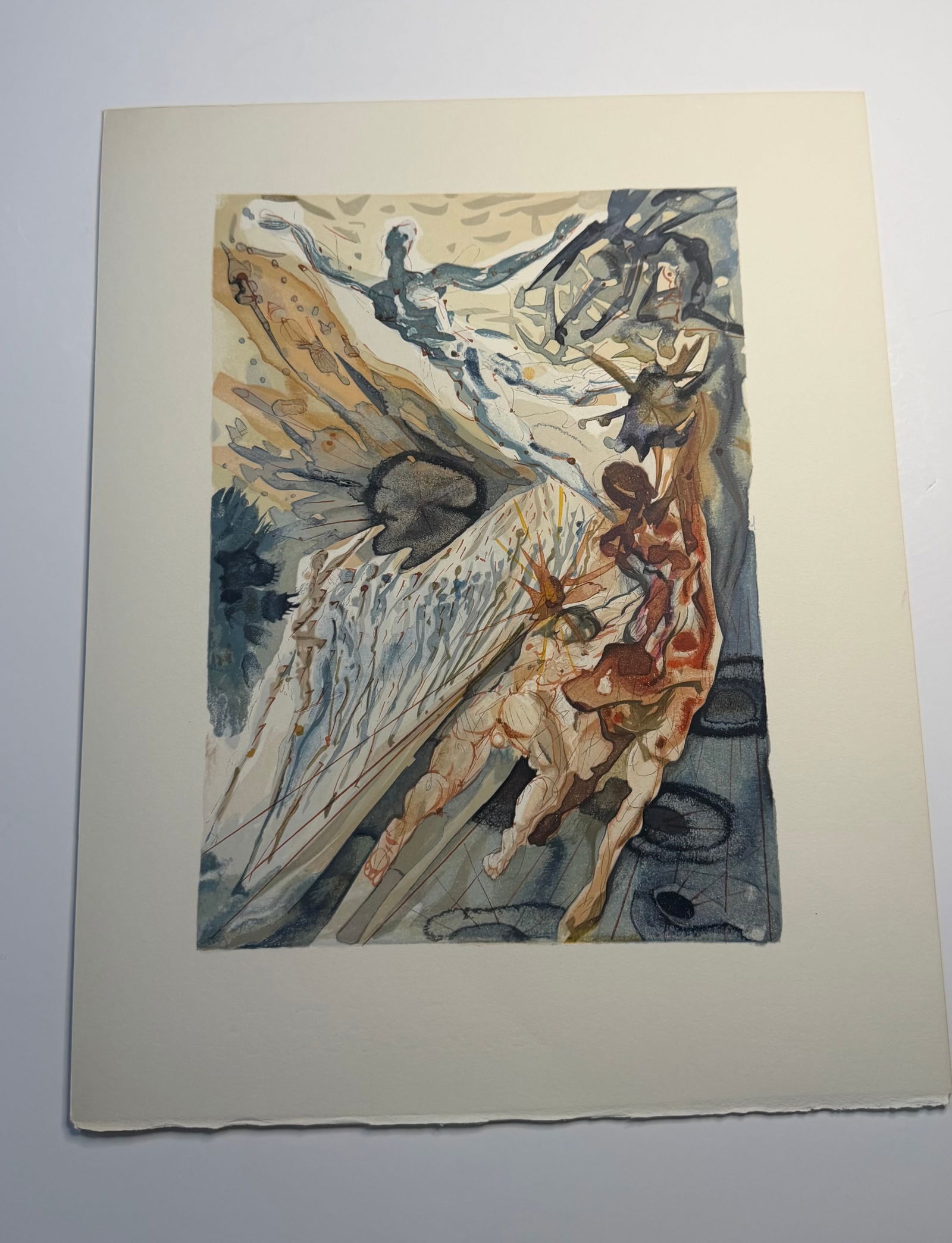 Salvador Dali's Divine Comedy - Purgatory 26: Lithograph of Water colour on wood engraving on Rives vellum paper (100% cotton)