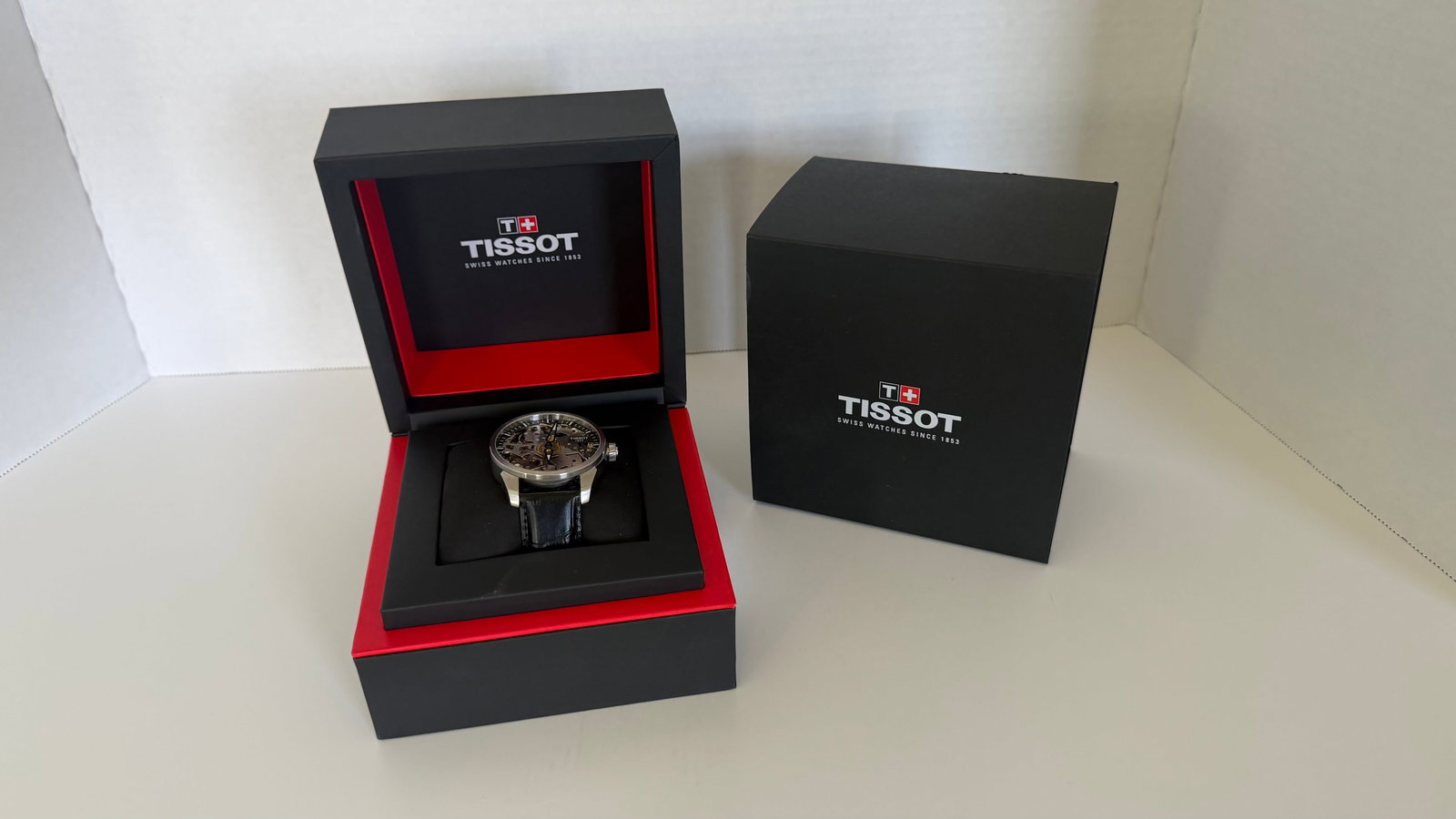 Tissot T-Complication Squelette; Swiss Hand-Wound Mechanical Skeleton Watch (Complete Set) (1 of 3)