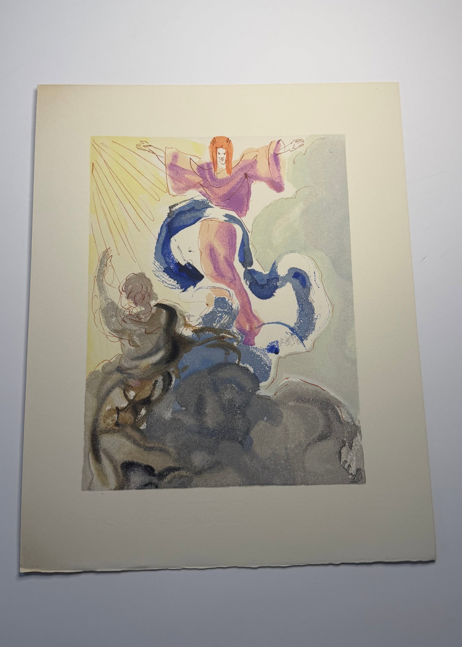 Salvador Dali's Divine Comedy - Paradise 3: Lithograph of Water colour on wood engraving on Rives vellum paper (100% cotton)