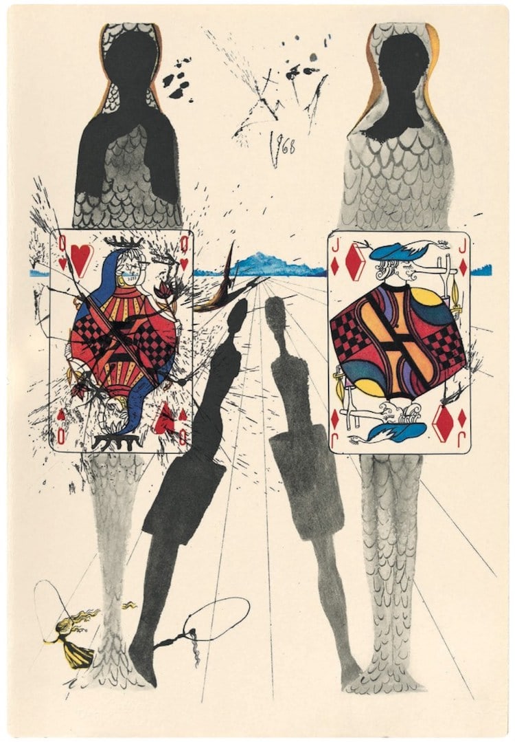 Salvador Dali - The Queen's Croquet Ground: Salvador Dali (1904-1989)Alice's Adventures in WonderlandIllustrated Edition; Signed by Dali Published by Maecenas Press; Random House, New York, 1969This is an original single illustration