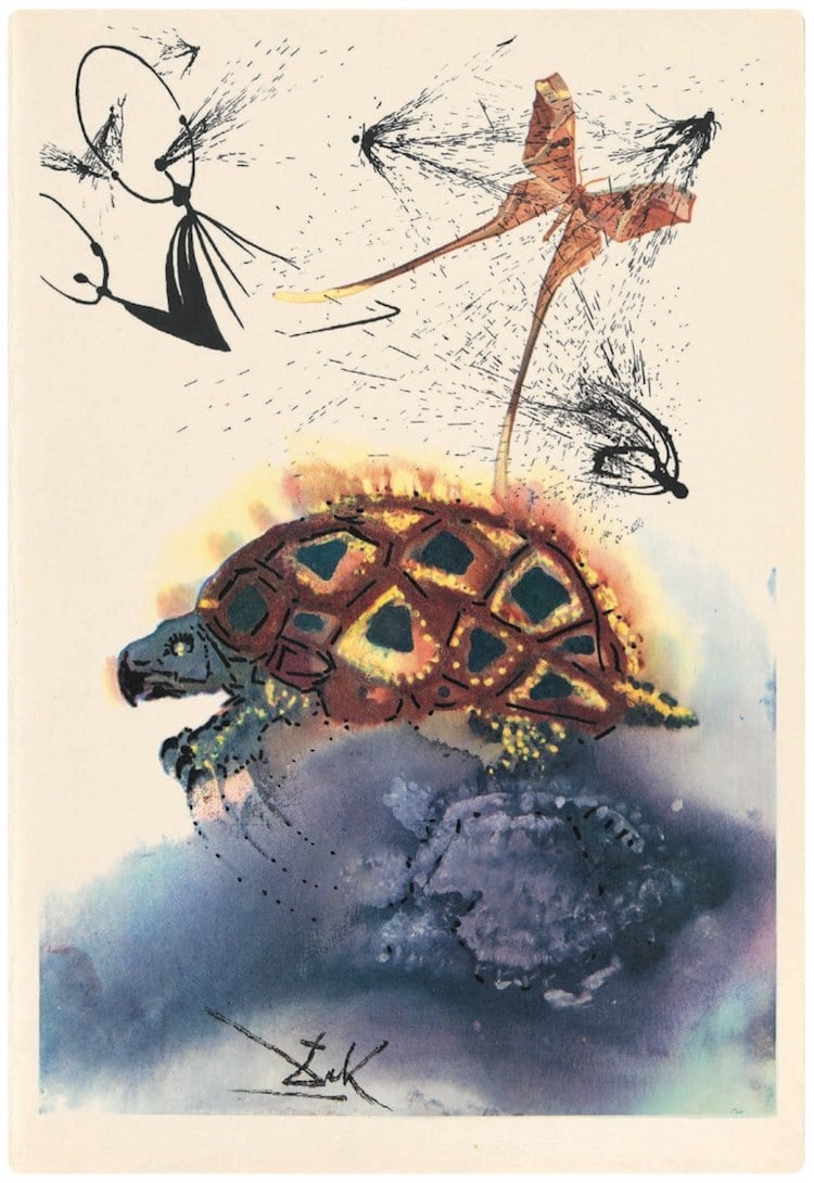 Salvador Dali - The Mock Turtle's Story: Salvador Dali (1904;1989)Alice's Adventures in WonderlandIllustrated Edition; Signed by Dali Published by Maecenas Press; Random House, New York, 1969This is an original single illustration