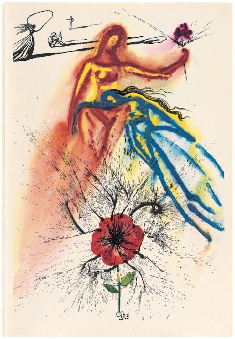 Salvador Dali - Alice's Evidence: Salvador Dali (1904;1989)Alice's Adventures in WonderlandIllustrated Edition; Signed by Dali Published by Maecenas Press; Random House, New York, 1969This is an original single illustration only.Concl