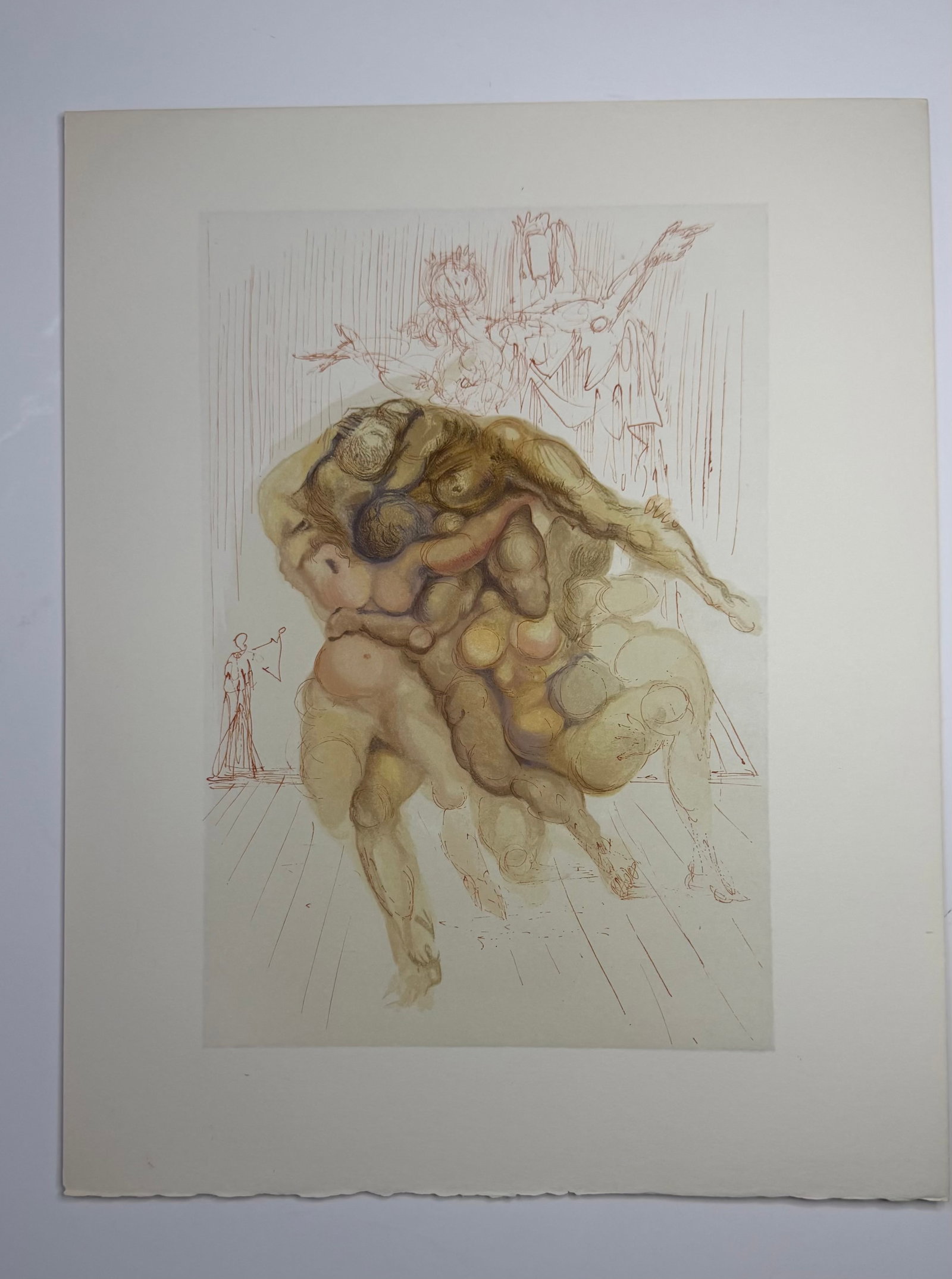 Salvador Dali's Divine Comedy - Inferno 8: Lithograph of Water colour on wood engraving on Rives vellum paper (100% cotton)
