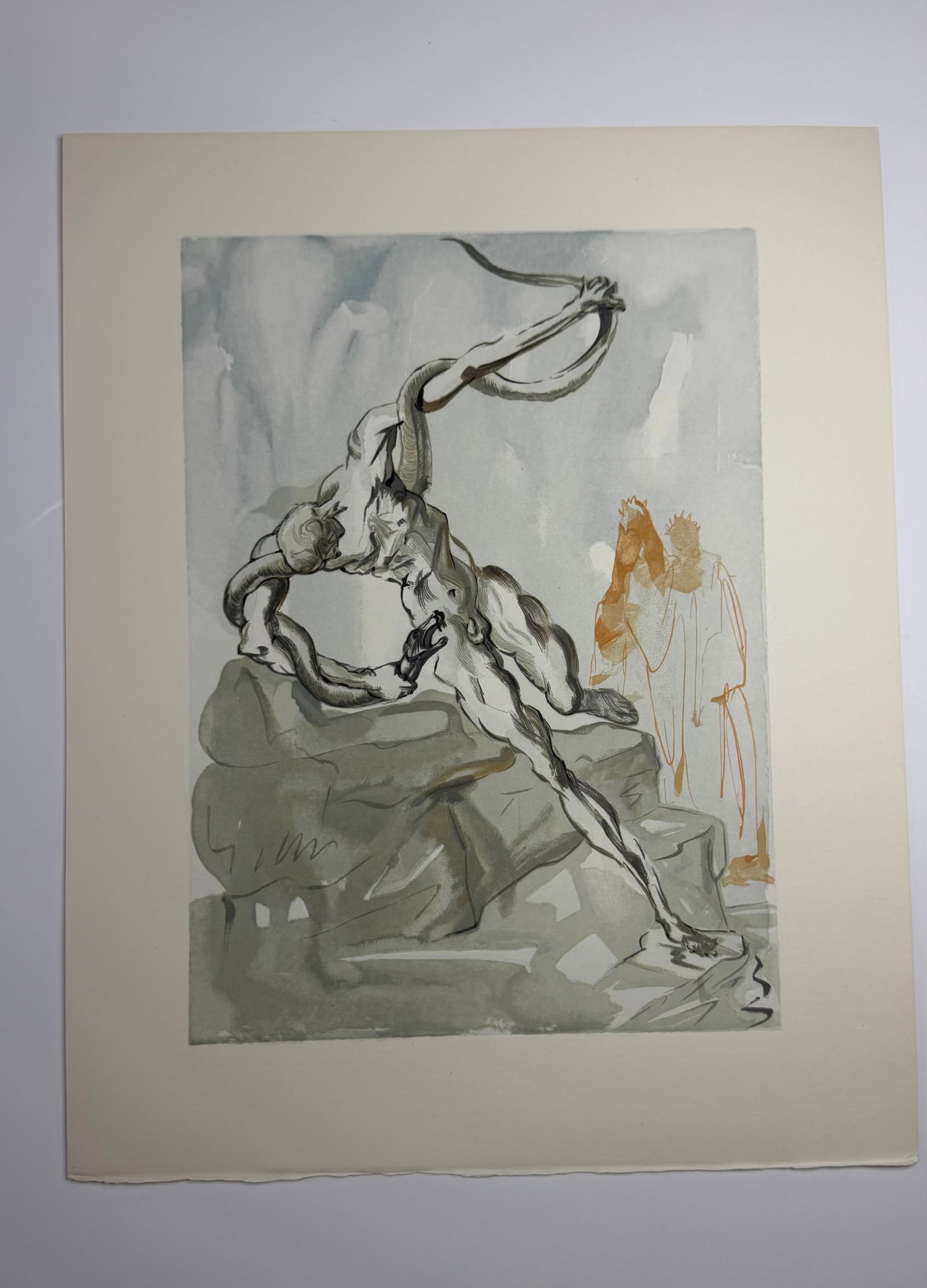 Salvador Dali's Divine Comedy - Inferno 24: Lithograph of Water colour on wood engraving on Rives vellum paper (100% cotton)