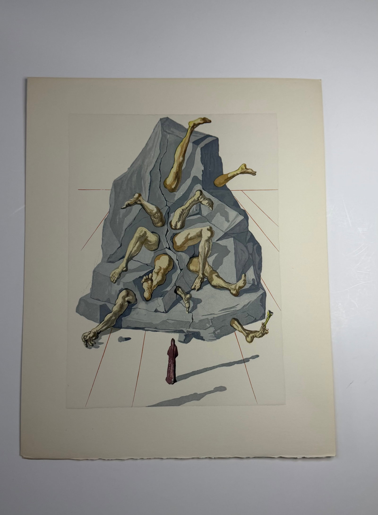 Salvador Dali's Divine Comedy - Inferno 26: Lithograph of Water colour on wood engraving on Rives vellum paper (100% cotton)