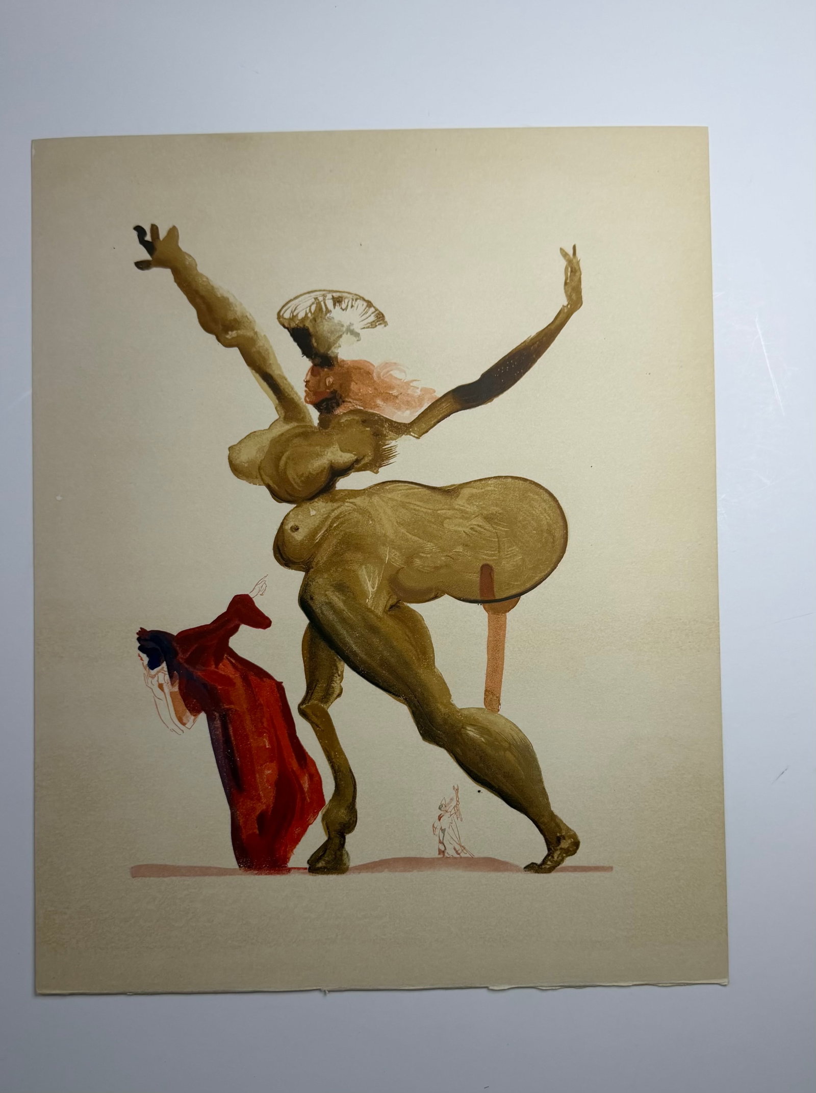 Salvador Dali's Divine Comedy - Inferno 33: Lithograph of Water colour on wood engraving on Rives vellum paper (100% cotton)