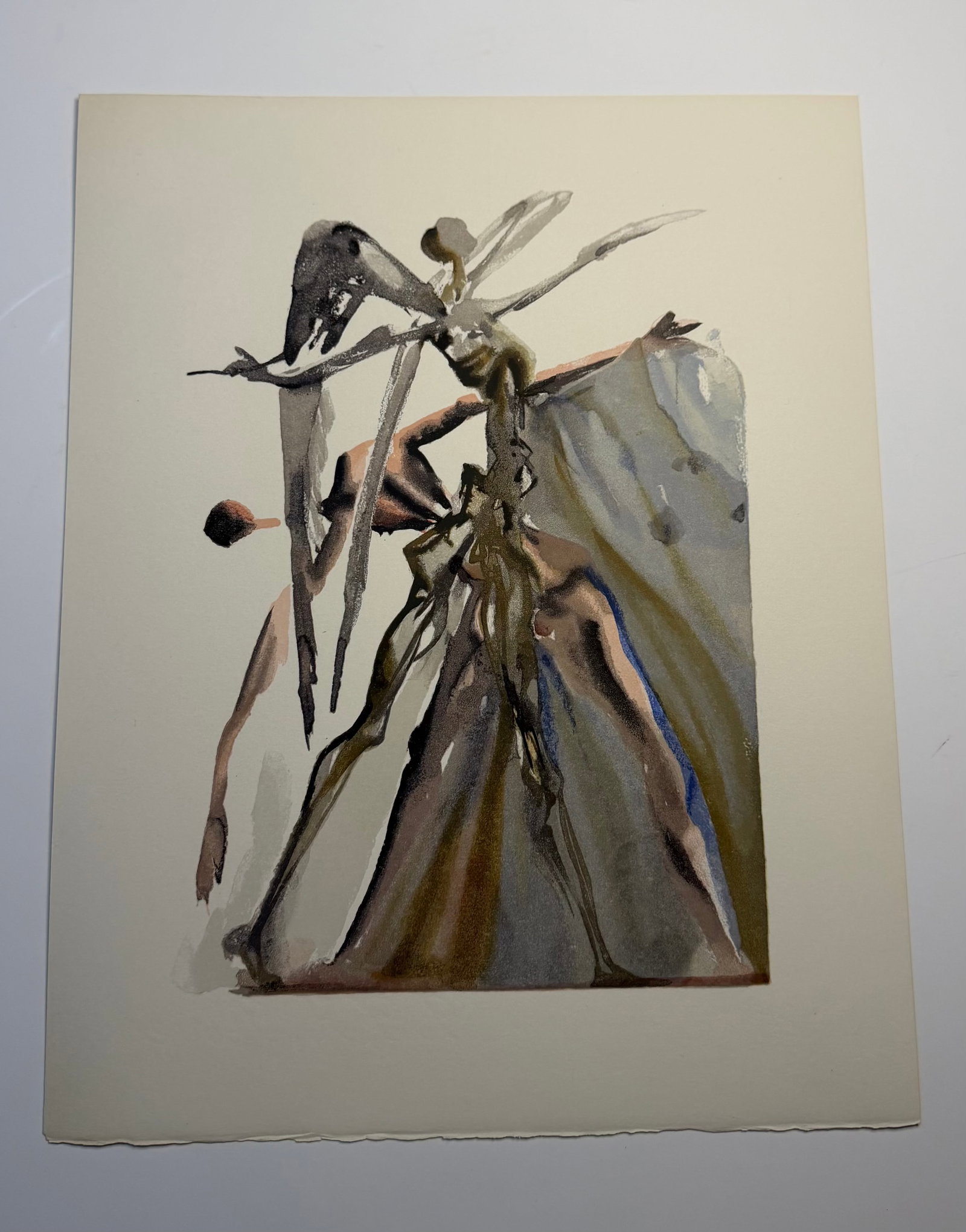 Salvador Dali's Divine Comedy - Purgatory 4: Lithograph of Water colour on wood engraving on Rives vellum paper (100% cotton)