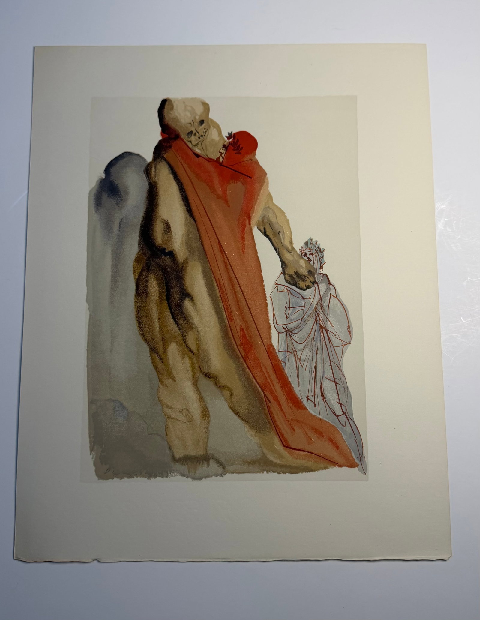 Salvador Dali's Divine Comedy - Purgatory 5: Lithograph of Water colour on wood engraving on Rives vellum paper (100% cotton)