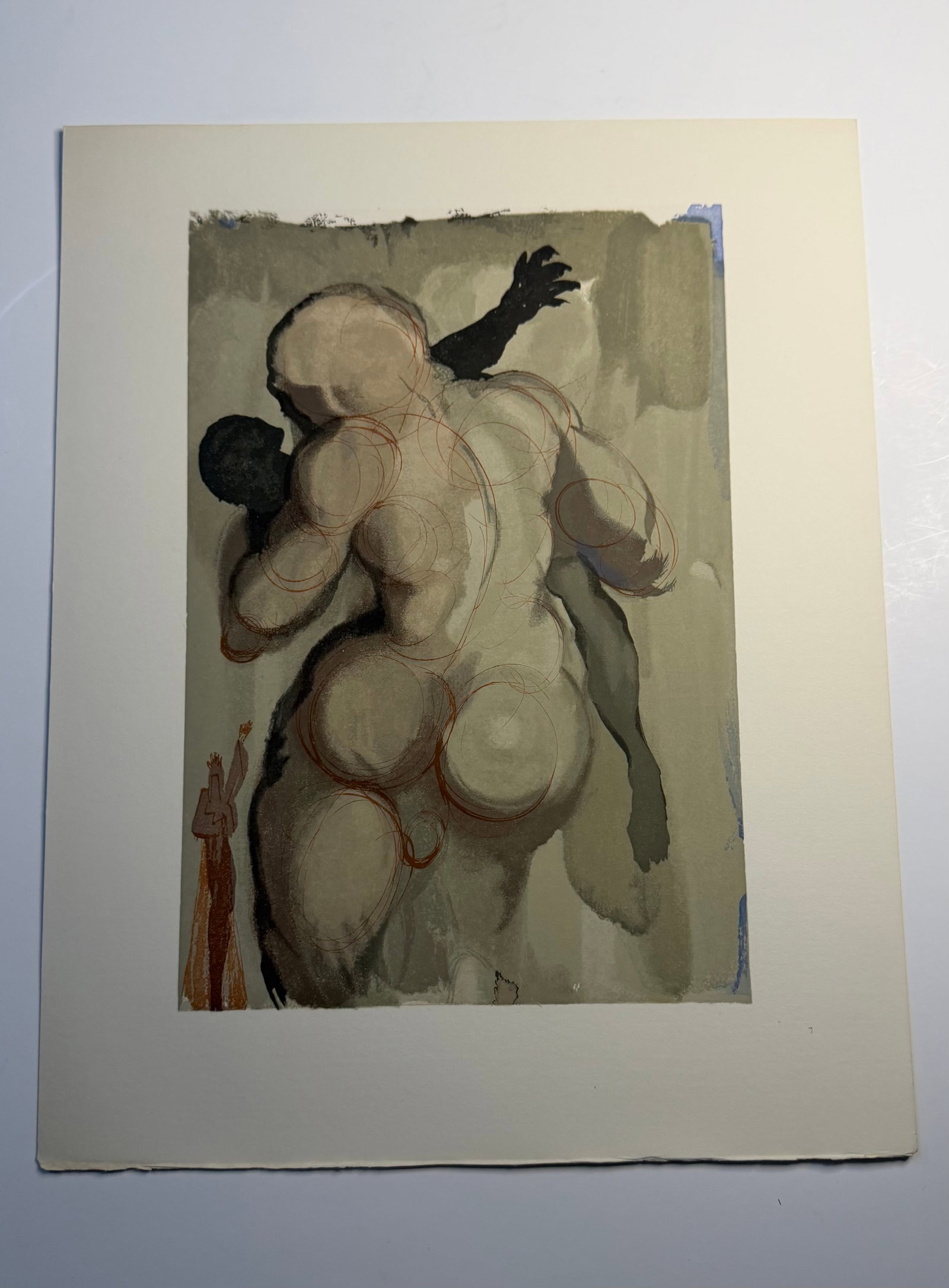 Salvador Dali's Divine Comedy - Purgatory 6: Lithograph of Water colour on wood engraving on Rives vellum paper (100% cotton)