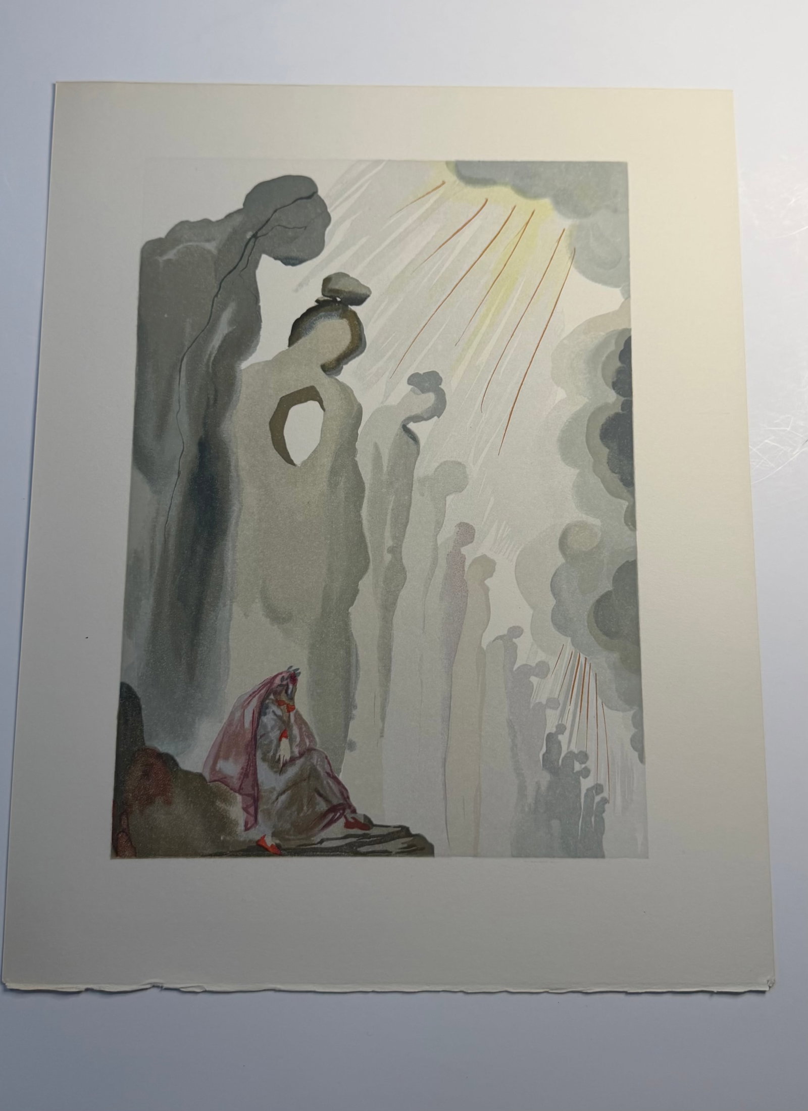 Salvador Dali's Divine Comedy - Purgatory 13: Lithograph of Water colour on wood engraving on Rives vellum paper (100% cotton)