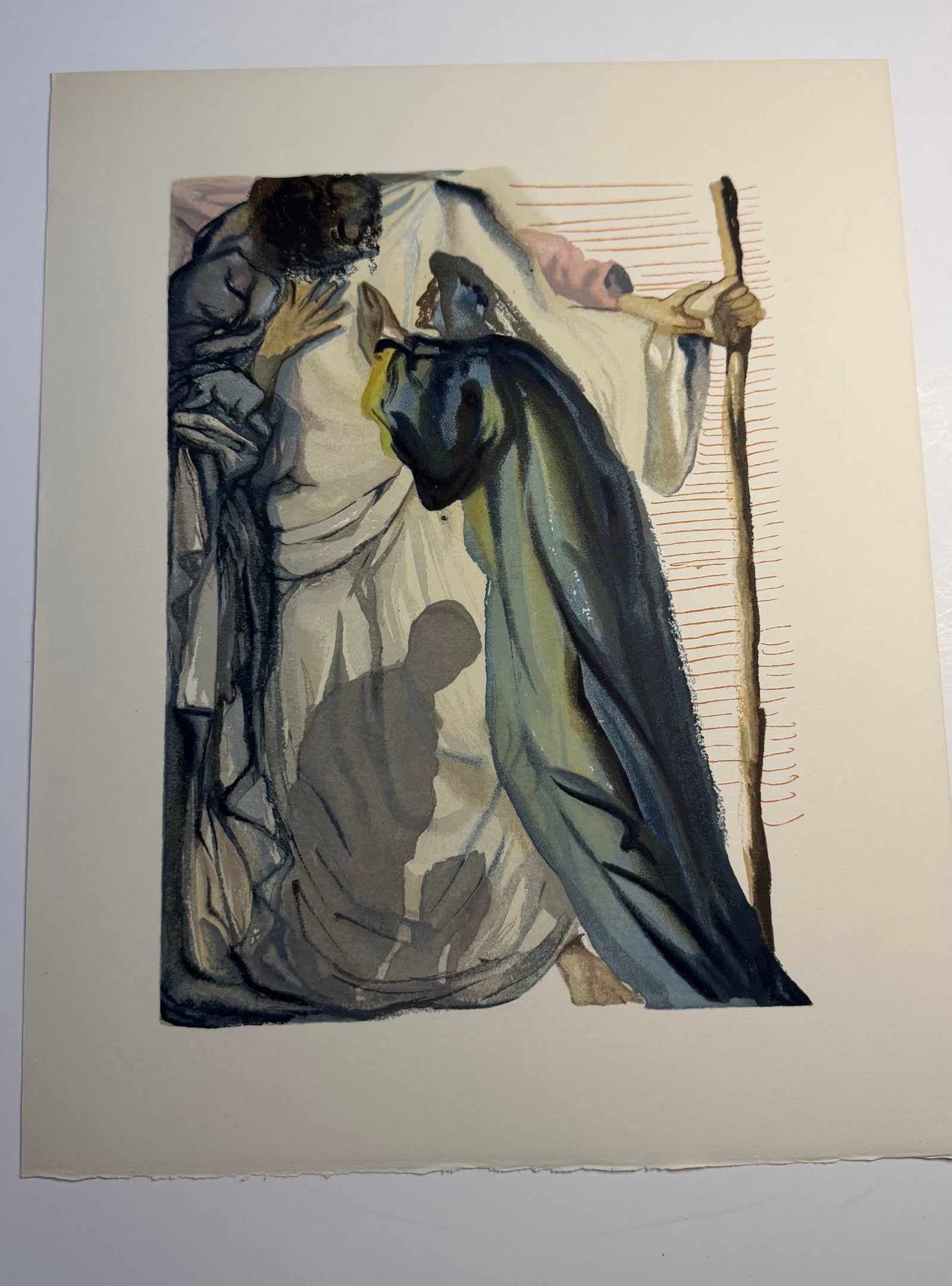 Salvador Dali's Divine Comedy - Purgatory 14: Lithograph of Water colour on wood engraving on Rives vellum paper (100% cotton)