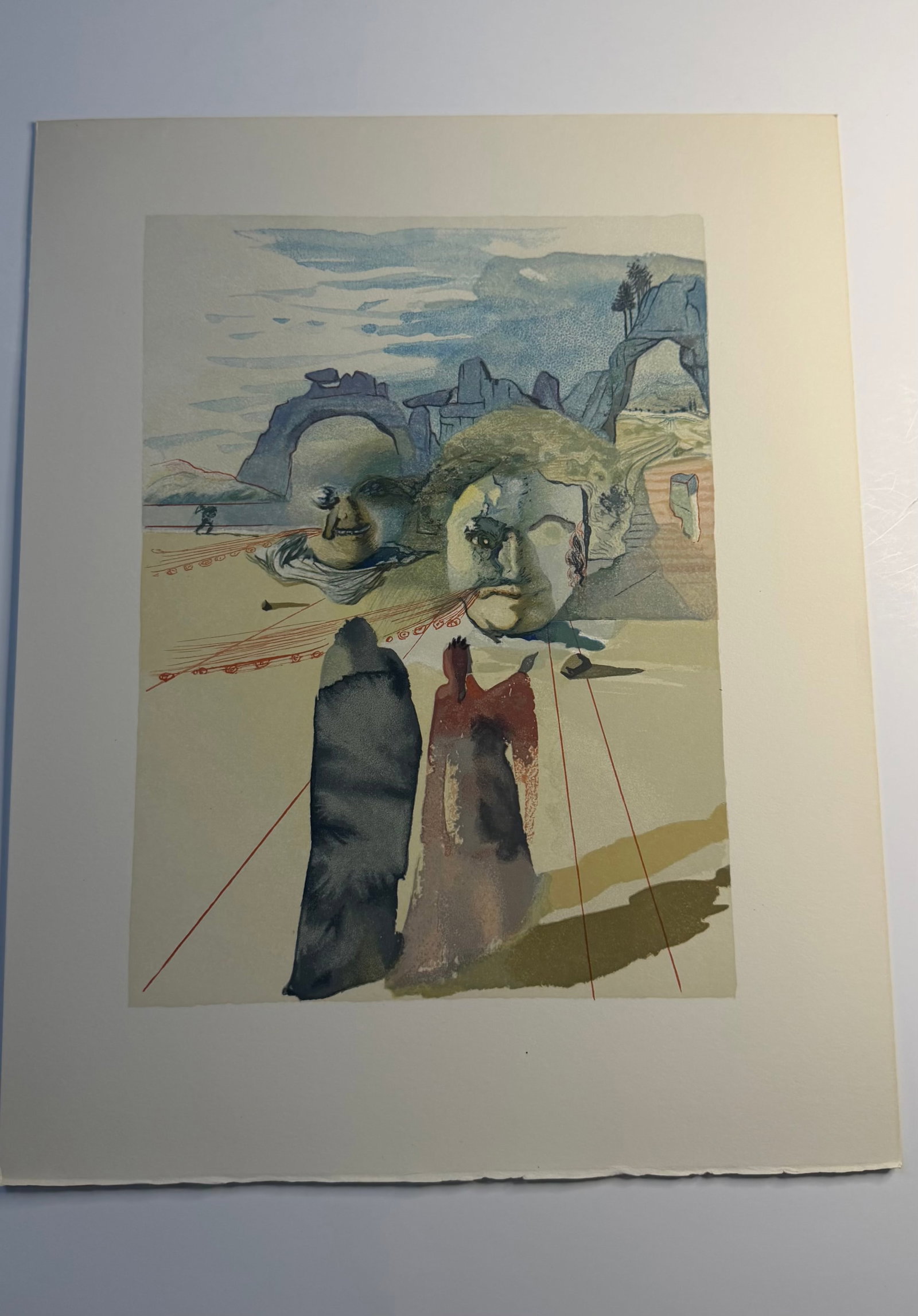 Salvador Dali's Divine Comedy - Purgatory 20: Lithograph of Water colour on wood engraving on Rives vellum paper (100% cotton)