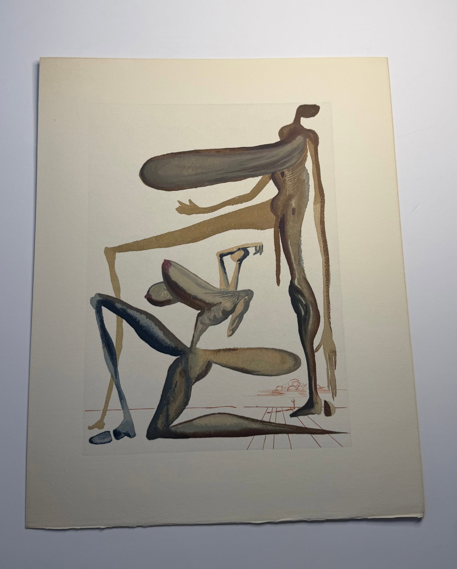 Salvador Dali's Divine Comedy - Purgatory 22: Lithograph of Water colour on wood engraving on Rives vellum paper (100% cotton)