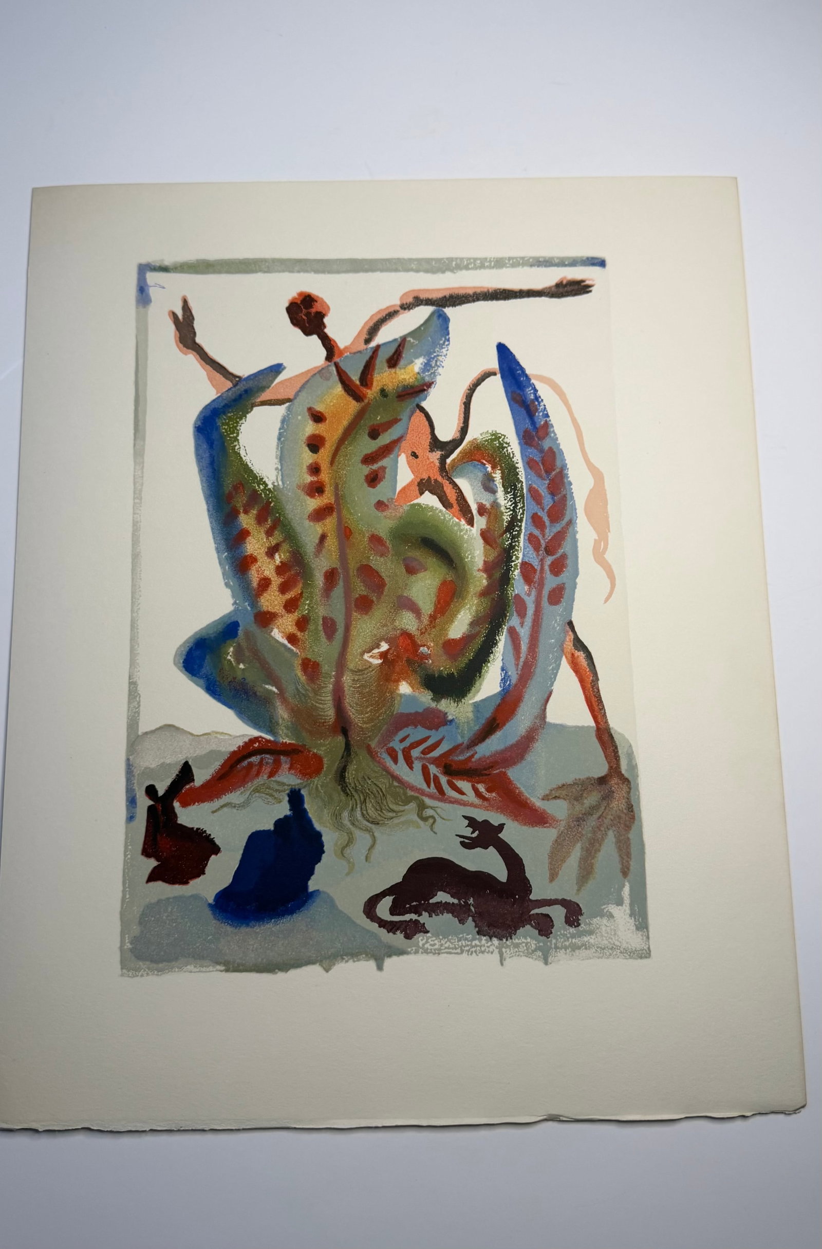 Salvador Dali's Divine Comedy - Purgatory 23: Lithograph of Water colour on wood engraving on Rives vellum paper (100% cotton)