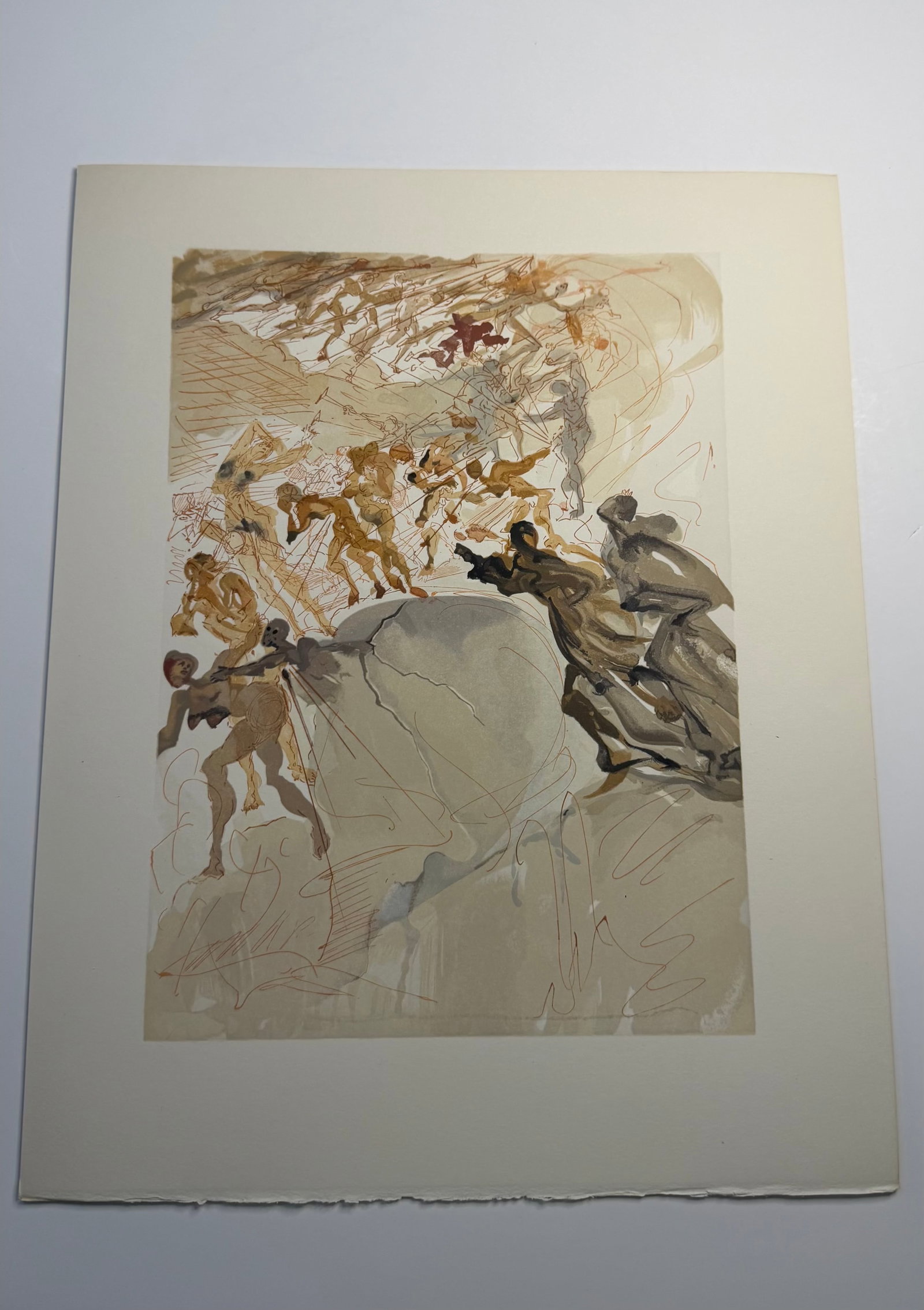 Salvador Dali's Divine Comedy - Purgatory 25: Lithograph of Water colour on wood engraving on Rives vellum paper (100% cotton)