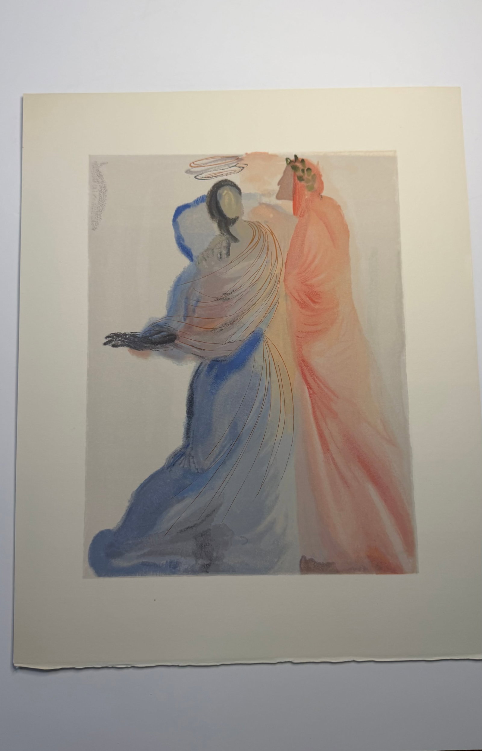 Salvador Dali's Divine Comedy - Paradise 18: Lithograph of Water colour on wood engraving on Rives vellum paper (100% cotton)