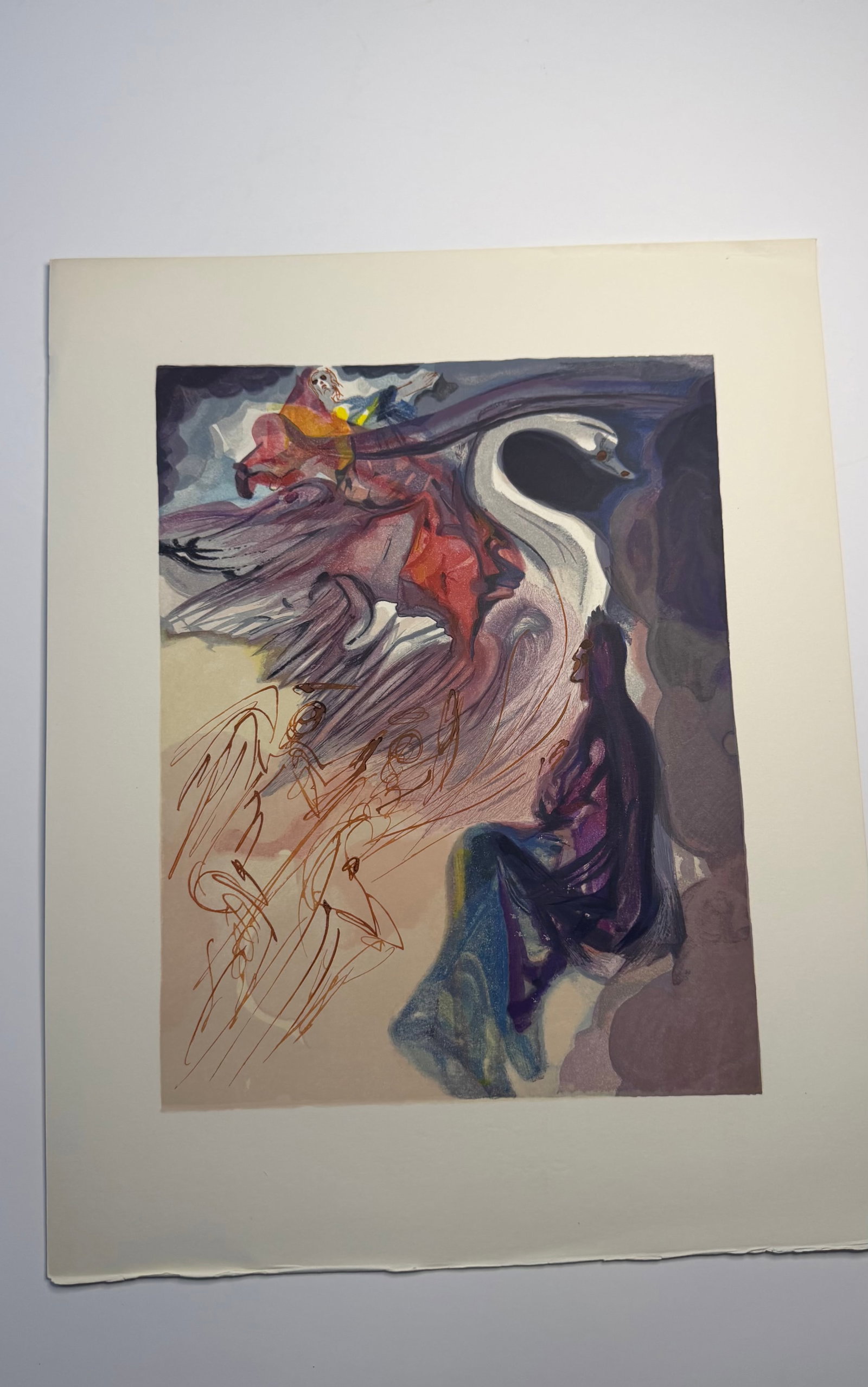 Salvador Dali's Divine Comedy - Paradise 19: Lithograph of Water colour on wood engraving on Rives vellum paper (100% cotton)
