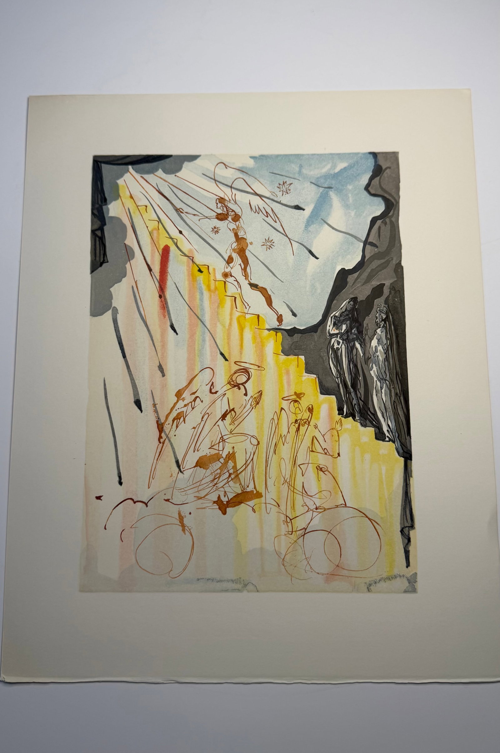 Salvador Dali's Divine Comedy - Paradise 21: Lithograph of Water colour on wood engraving on Rives vellum paper (100% cotton)