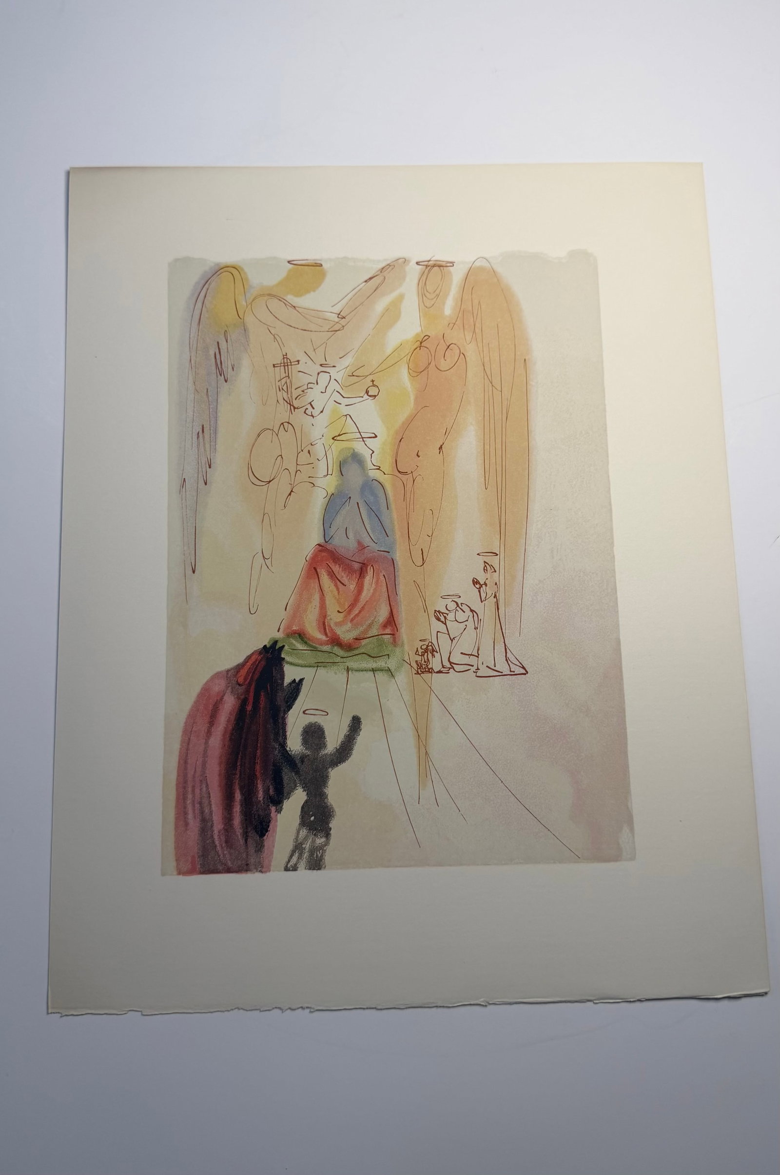 Salvador Dali's Divine Comedy - Paradise 23: Lithograph of Water colour on wood engraving on Rives vellum paper (100% cotton)